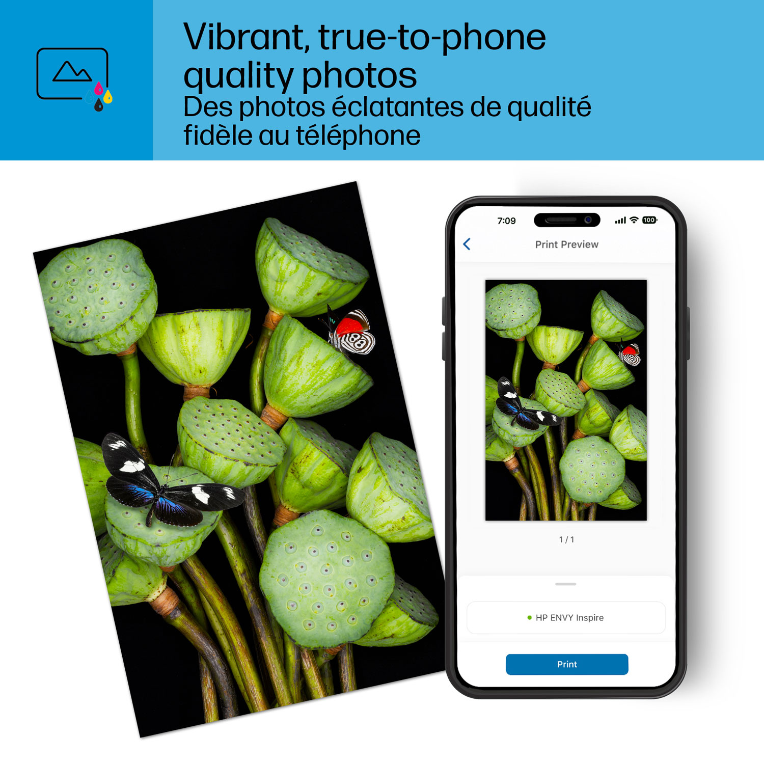 Imprimante à jet d'encre tout-en-un sans fil ENVY Inspire 7255e de HP - Essai de 3 mois de Instant Ink de HP inclus*