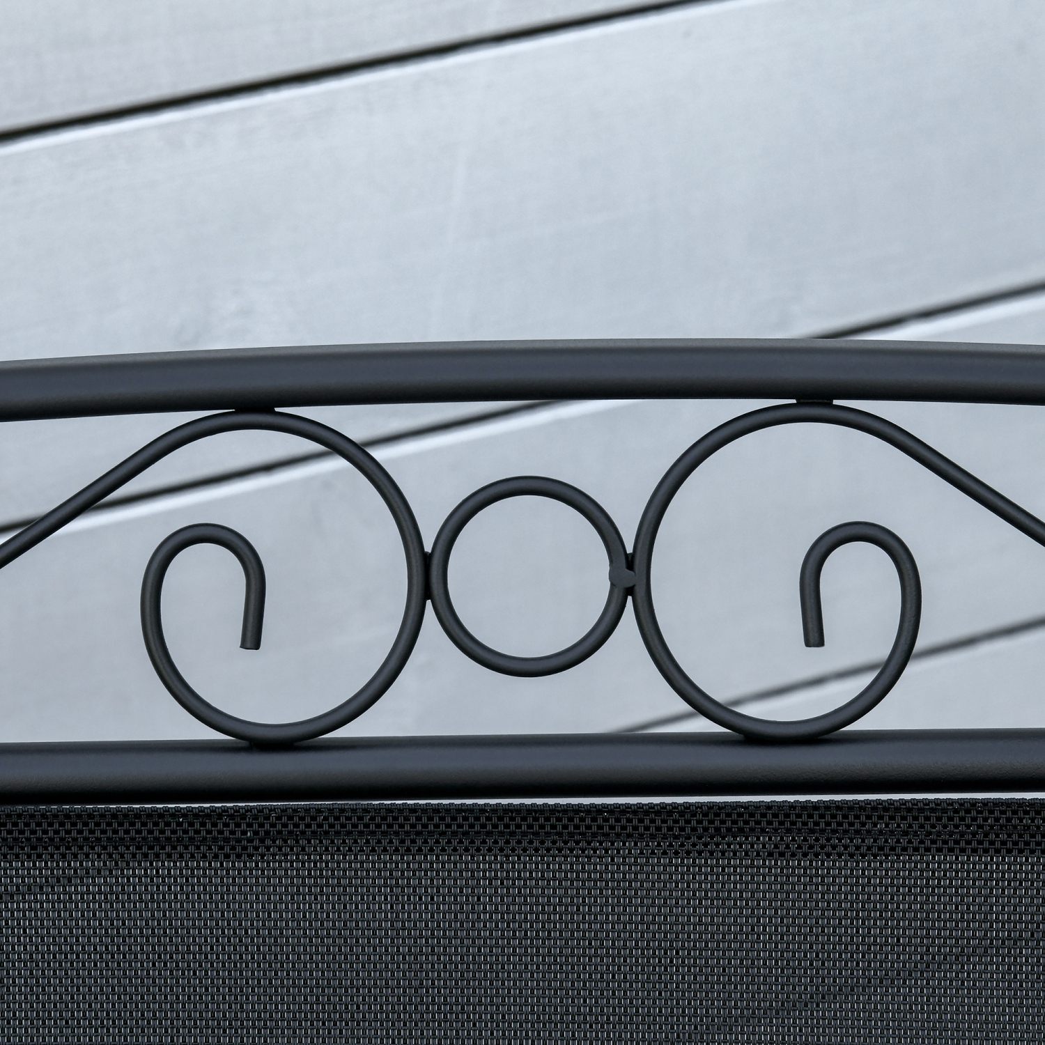 Outsunny Banc oscillant d'extérieur avec table basse, fauteuil à bascule 2 places pour patio avec élingue respirante pour porche de jardin noir