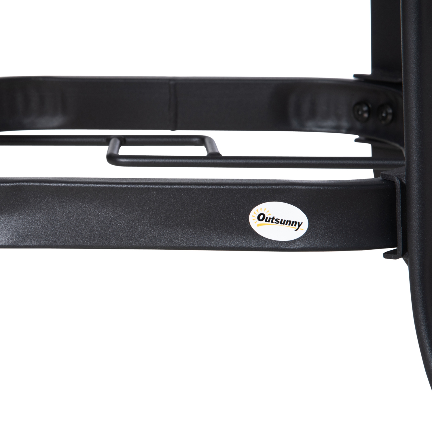 Outsunny 42-inch Patio Dining Table with Umbrella Hole Round Outdoor Bistro Table for Garden Lawn Backyard, Steel