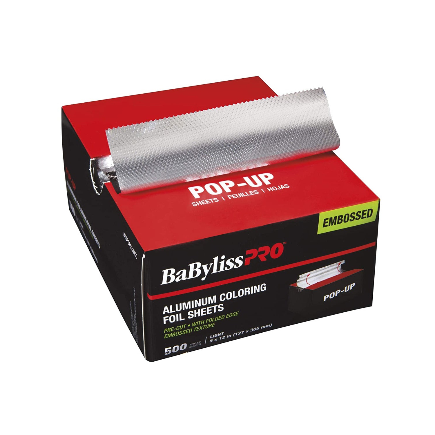 BaBylissPRO Aluminum Coloring Foil Light Sheets, 5x12 inch, 500/box