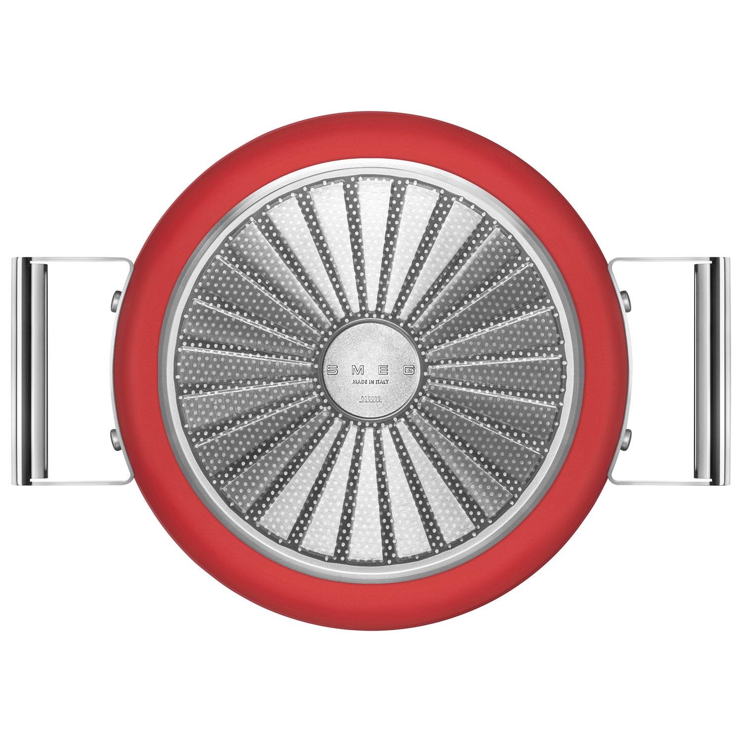 Smeg 9.5" Aluminum Casserole Pan with Glass Lid - Matte Red