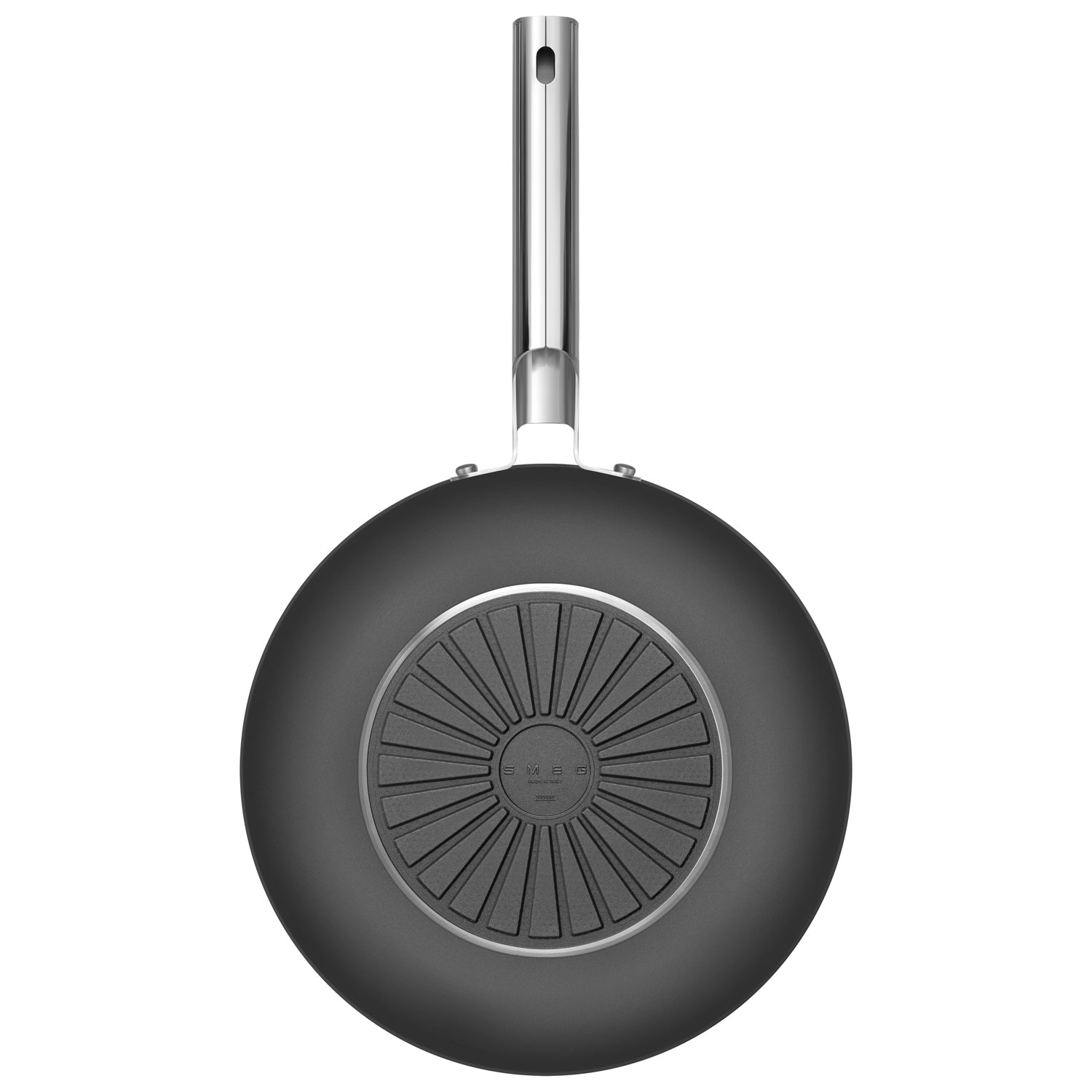 Wok de 12 po en aluminium de Smeg - Noir mat