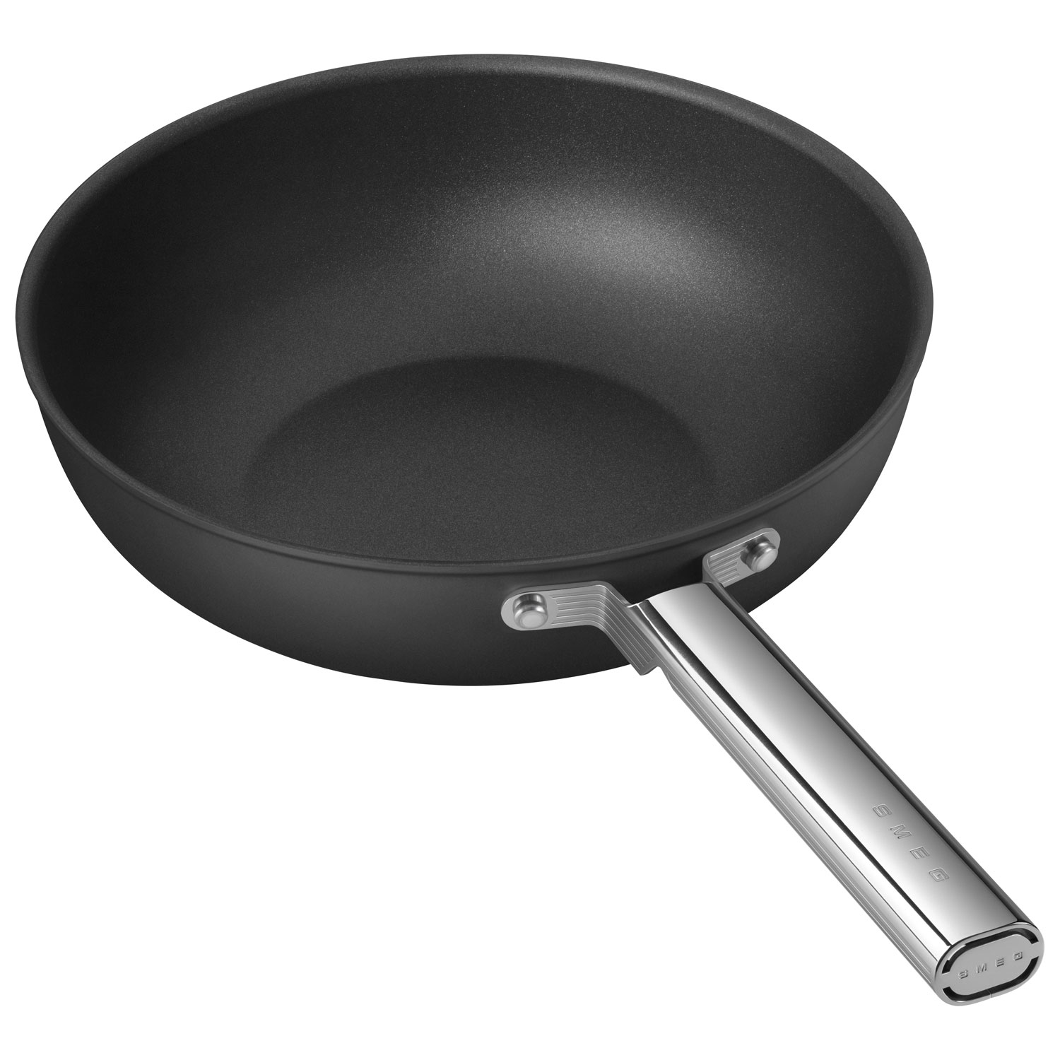 Wok de 12 po en aluminium de Smeg - Noir mat