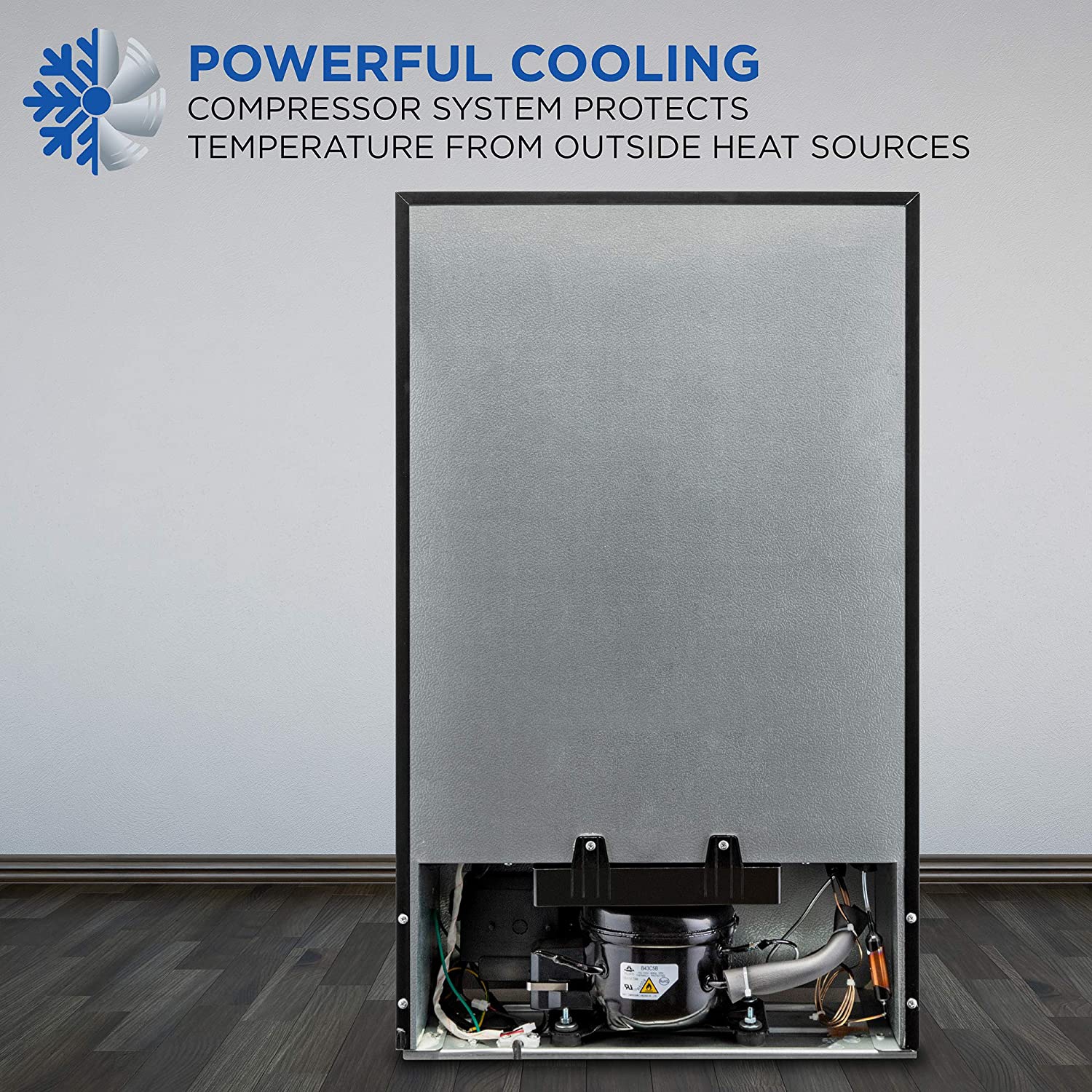 Ivation 126 Can Beverage Refrigerator | Freestanding Ultra Cool Mini Drink Fridge | Beer, Cocktails, Soda, Juice Cooler for Home & Office |