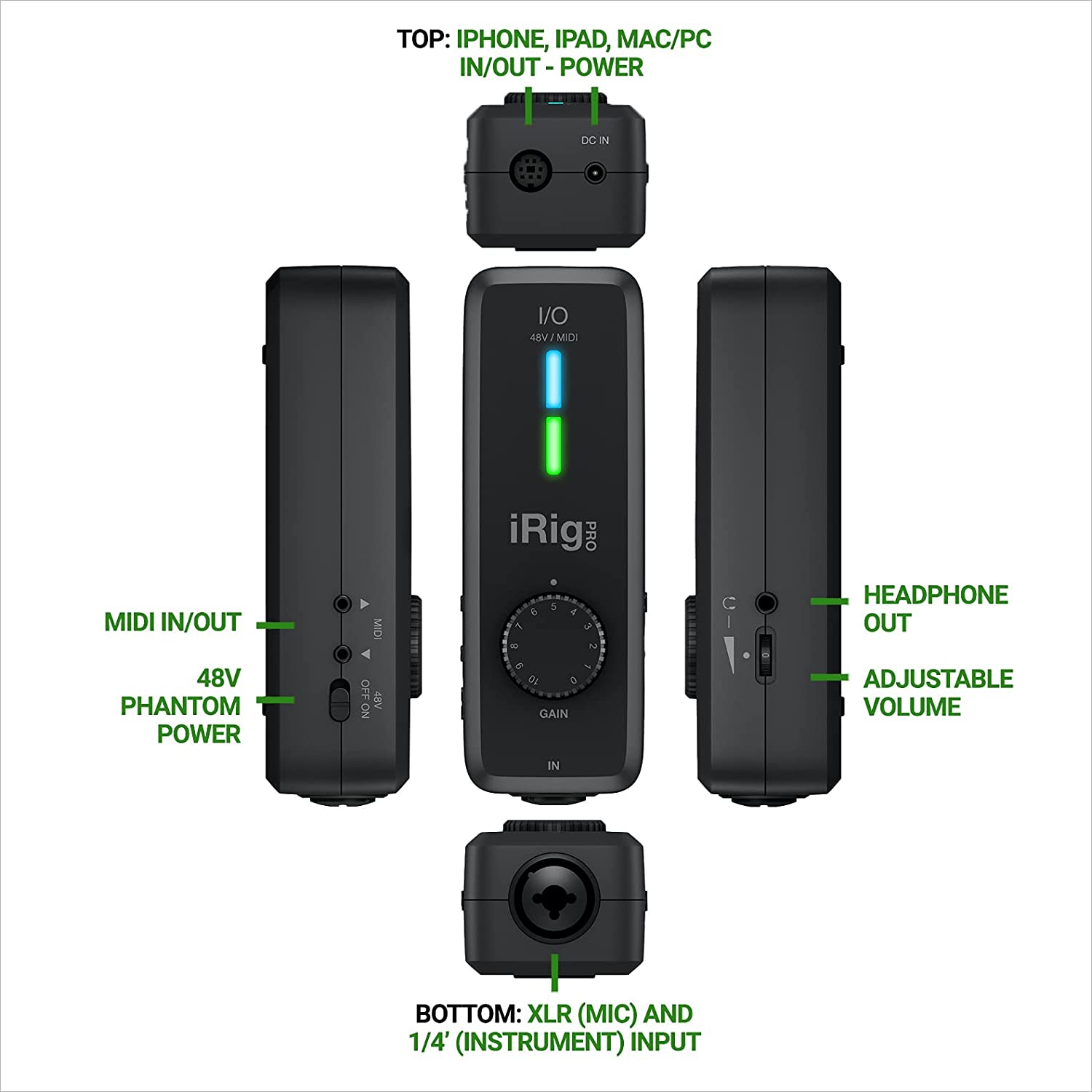 IK Multimedia IP-IRIG-PRO IO-IN Channel Portable Audio / MIDI