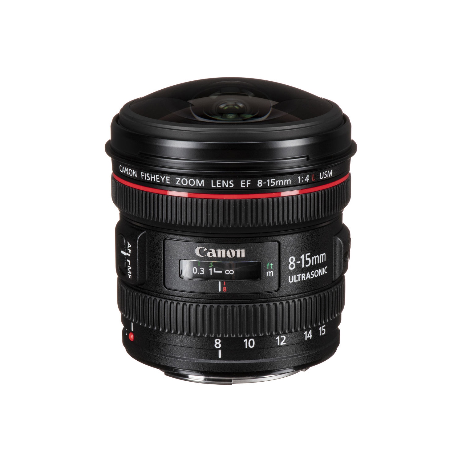 Objectif très grand angulaire USM EF 8-15&nbsp;mm f/4L de Canon + sac à dos + carte de 64GB Go + plus