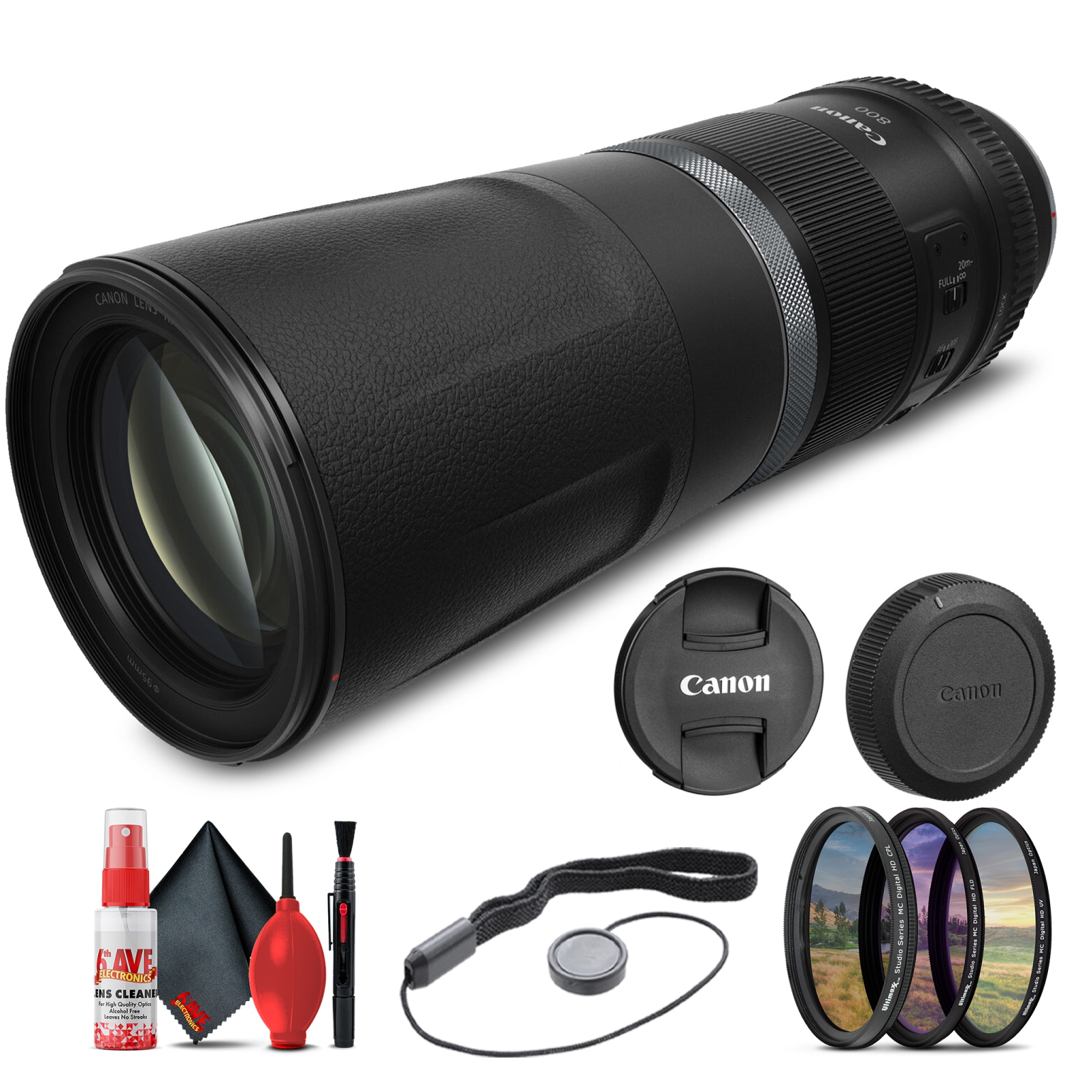Canon RF 800mm f/11 IS STM Lens (3987C002) + UV Filter + Cap Keeper Base Bundle