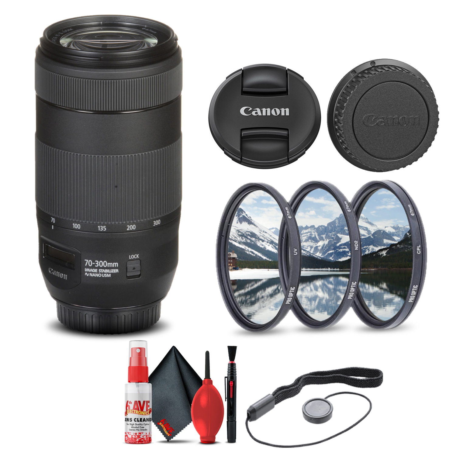 Canon EF 70-300mm f/4-5.6 IS II USM Lens (0571C002) + Filter +