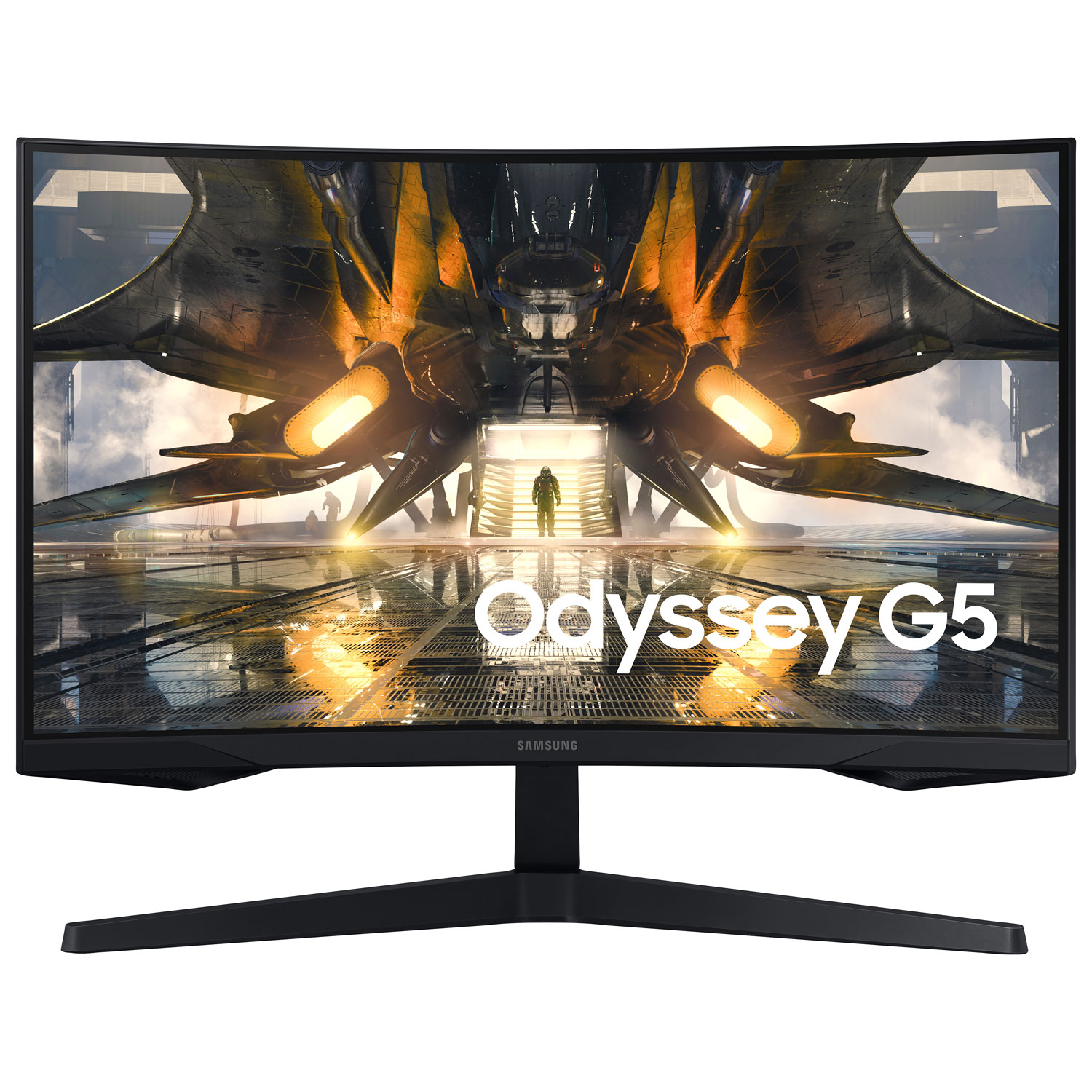 Samsung Odyssey G5 27" QHD 165Hz 1ms GTG Curved VA LCD FreeSync Gaming Monitor (LS27AG550ENXZA) - Black