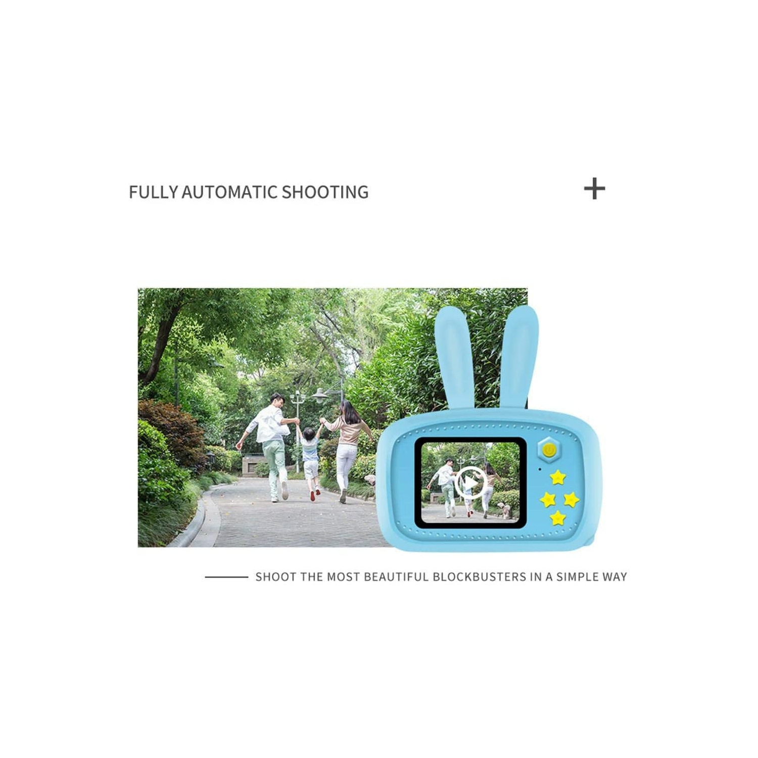 SAMA Kids Camera Blue , Digital Video Camera Cartoon Toy 8.0mp Inch Hd Screen Rechargeable Shockproof