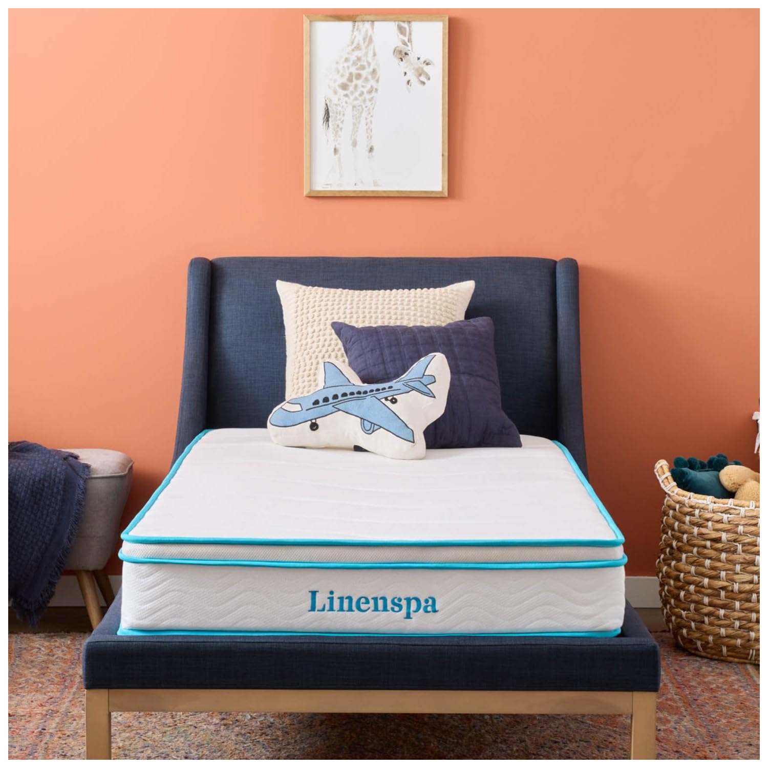 LINENSPA 8 Inch Memory Foam and Innerspring Hybrid Mattress – Twin Mattress – Bed in a Box – Medium Firm Mattres..