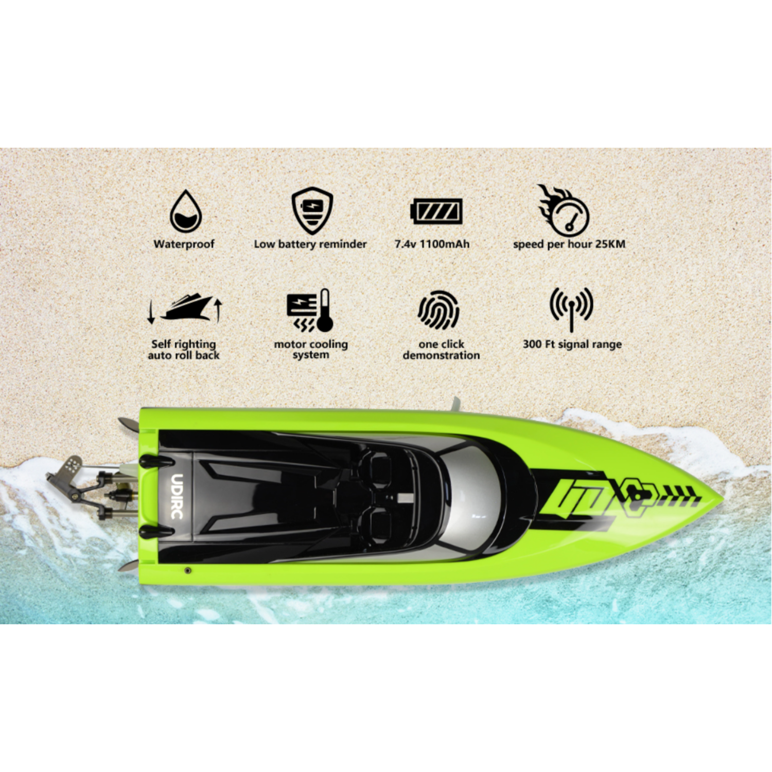 UDI020 Remote Control High Speed Boat Toys for Lakes and Pools