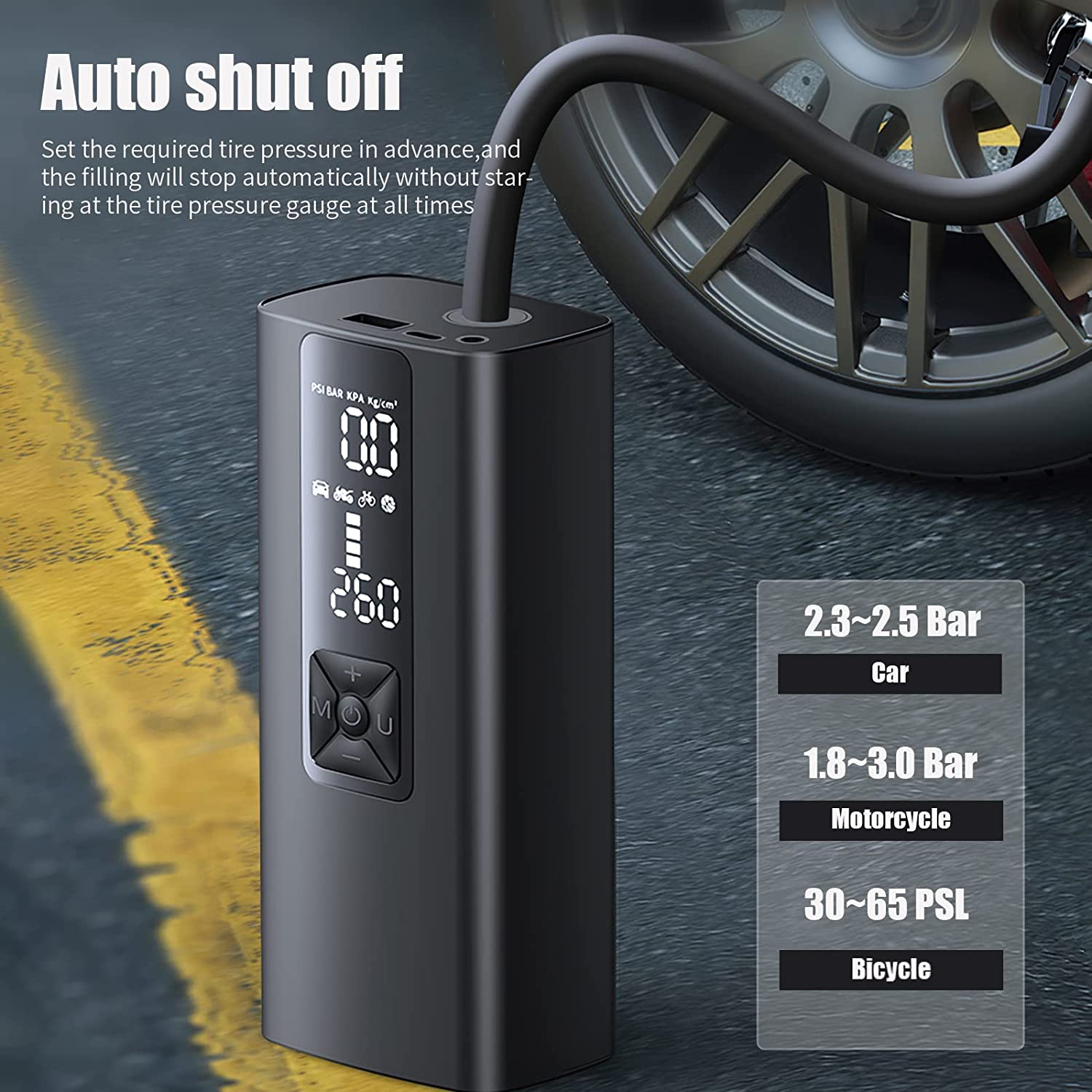 Acheter Air Compressor for Car, Portable Tire Inflator for Bike Truck  Motorcycles Ball, 150 PSI Cordless LCD Screen,8000mAh Power Bank Phone  Charger