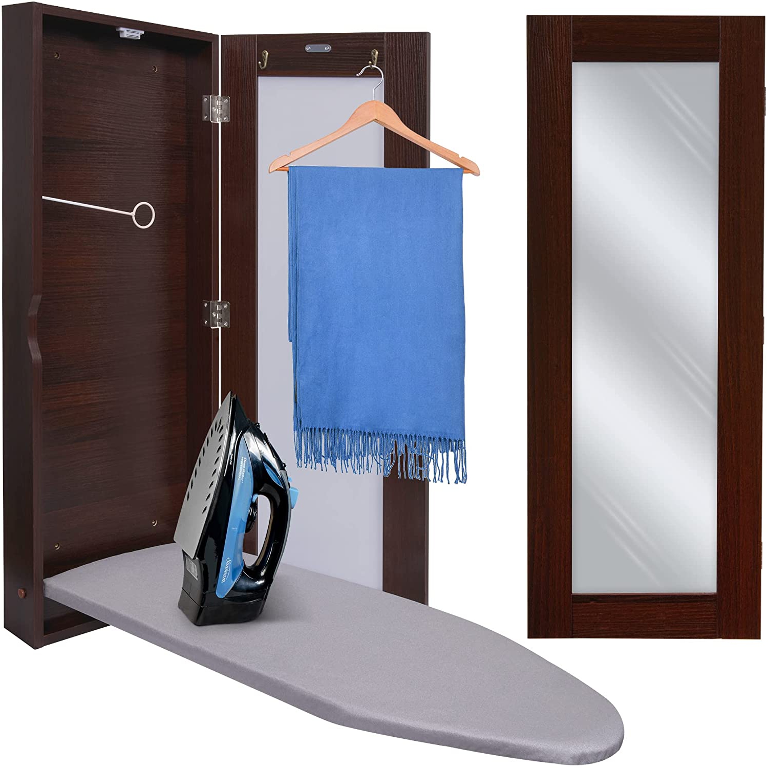 Ivation – Armoire à repasser murale, station de rangement pliable pour la maison, appartement et petits espaces, levier à dégagement facile, avec
