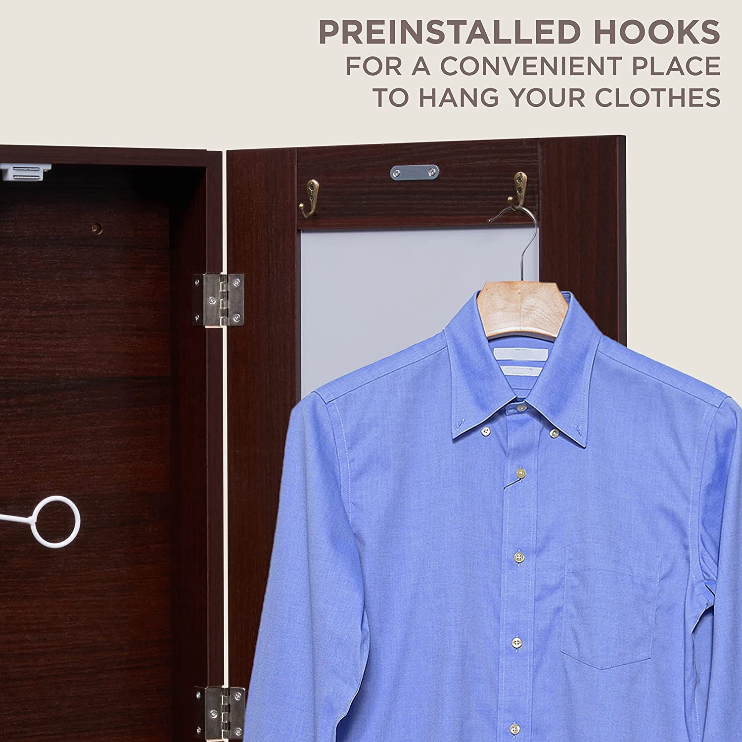 Ivation – Armoire à repasser murale, station de rangement pliable pour la maison, appartement et petits espaces, levier à dégagement facile, avec