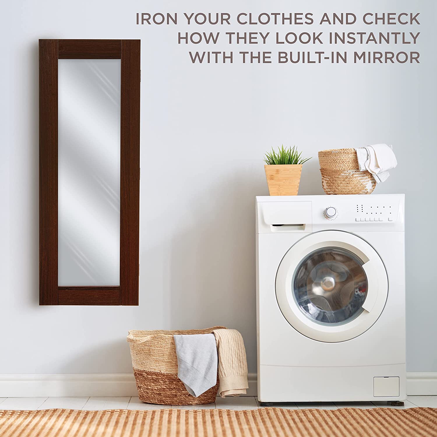 Ivation – Armoire à repasser murale, station de rangement pliable pour la maison, appartement et petits espaces, levier à dégagement facile, avec