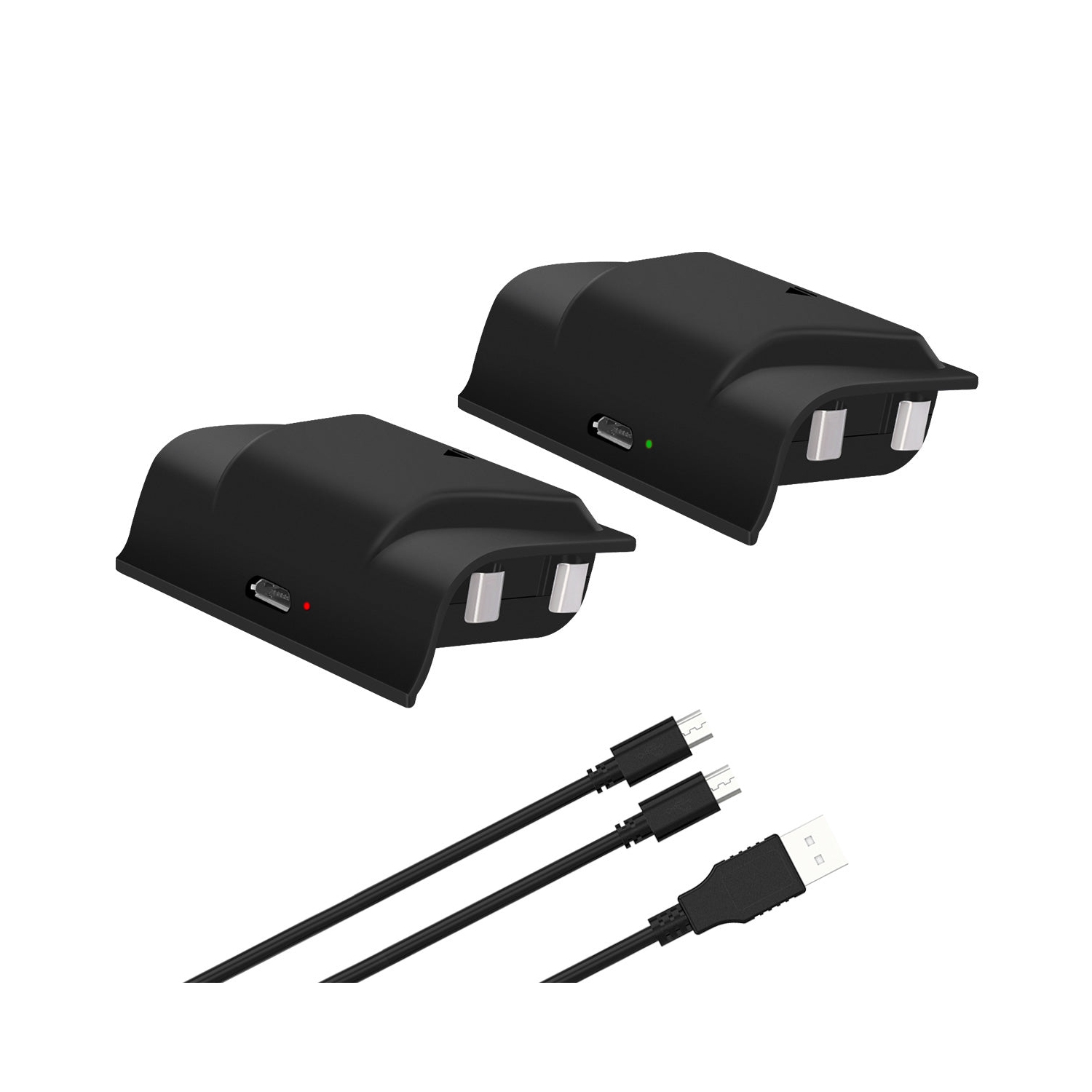 Batterie rechargeable pour manettes de Xbox One – 2 piles Ni-MH 1200&nbsp;mAh avec indicateur de charge DEL