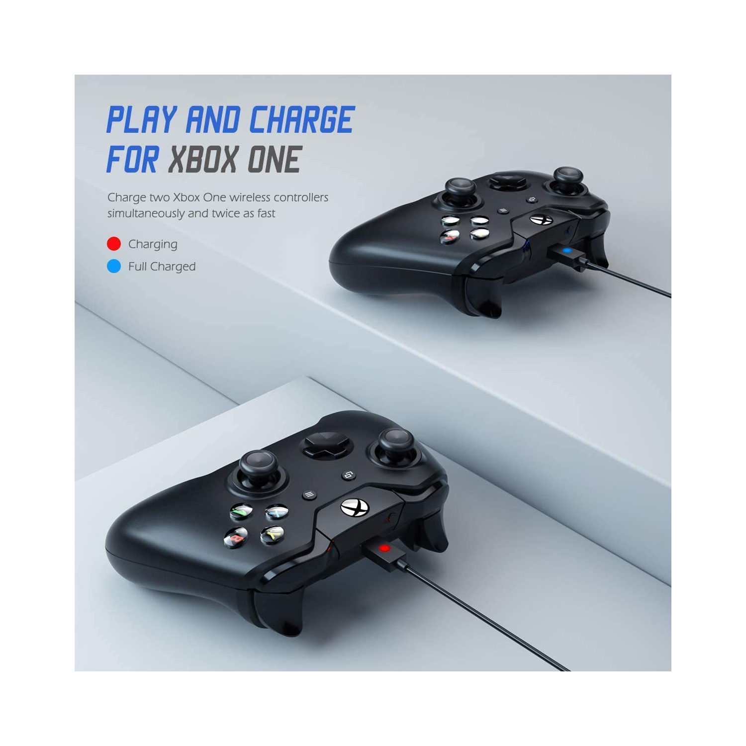 Batterie rechargeable pour manettes de Xbox One – 2 piles Ni-MH 1200 mAh avec indicateur de charge DEL