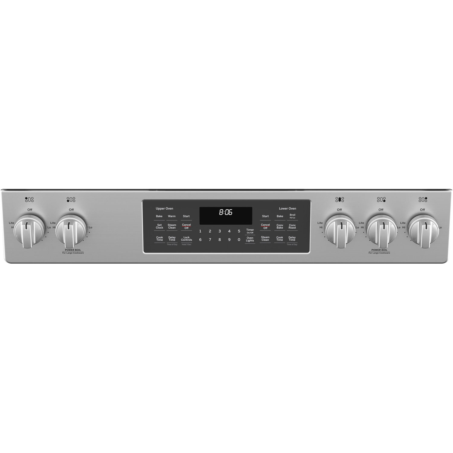 Cuisinière au gaz à 2 fours encastrable de 30 po à 5 brûleurs de 6,7 pi³ de GE - Inox