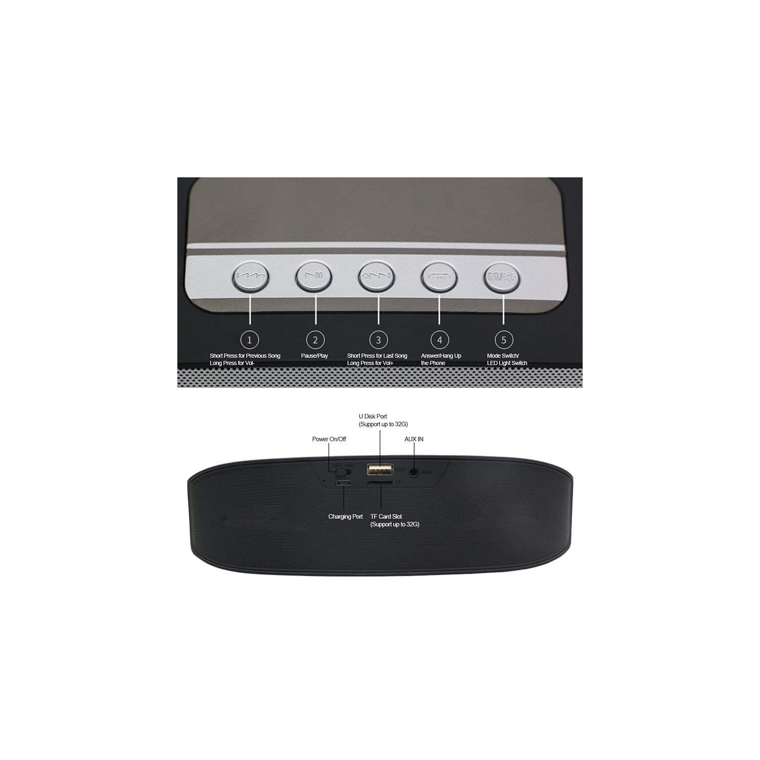 Compact Bluetooth Speaker with USB/SD/AUX - Versatile and Portable