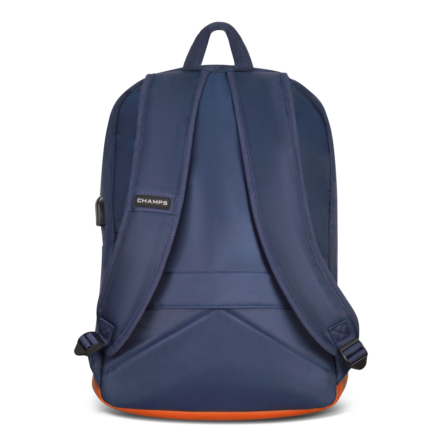 CHAMPS sac à dos imperméable pour ordinateur portable avec port de charge USB, Bleu Marine