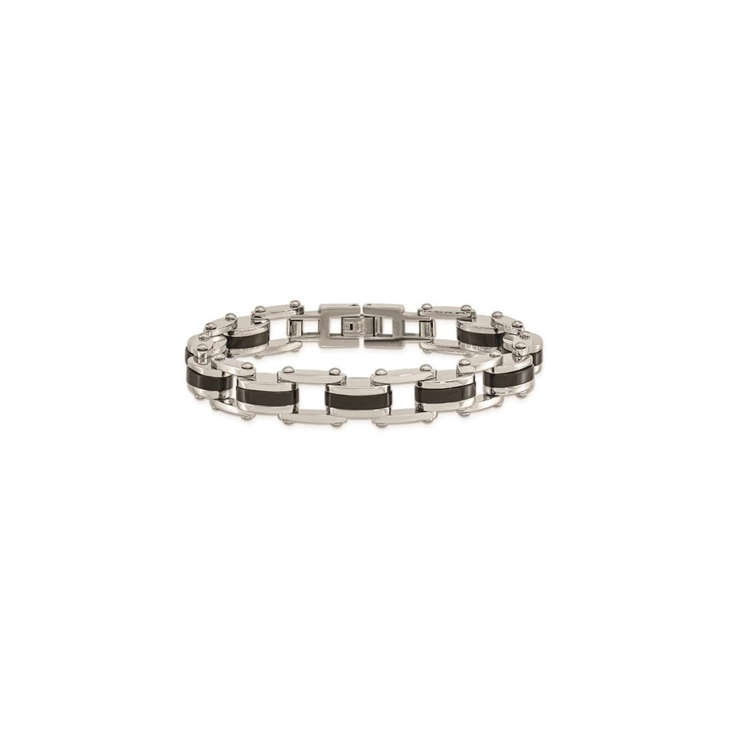 Bracelet en plaqué noir pour hommes en acier inoxydable 8,75 pouces