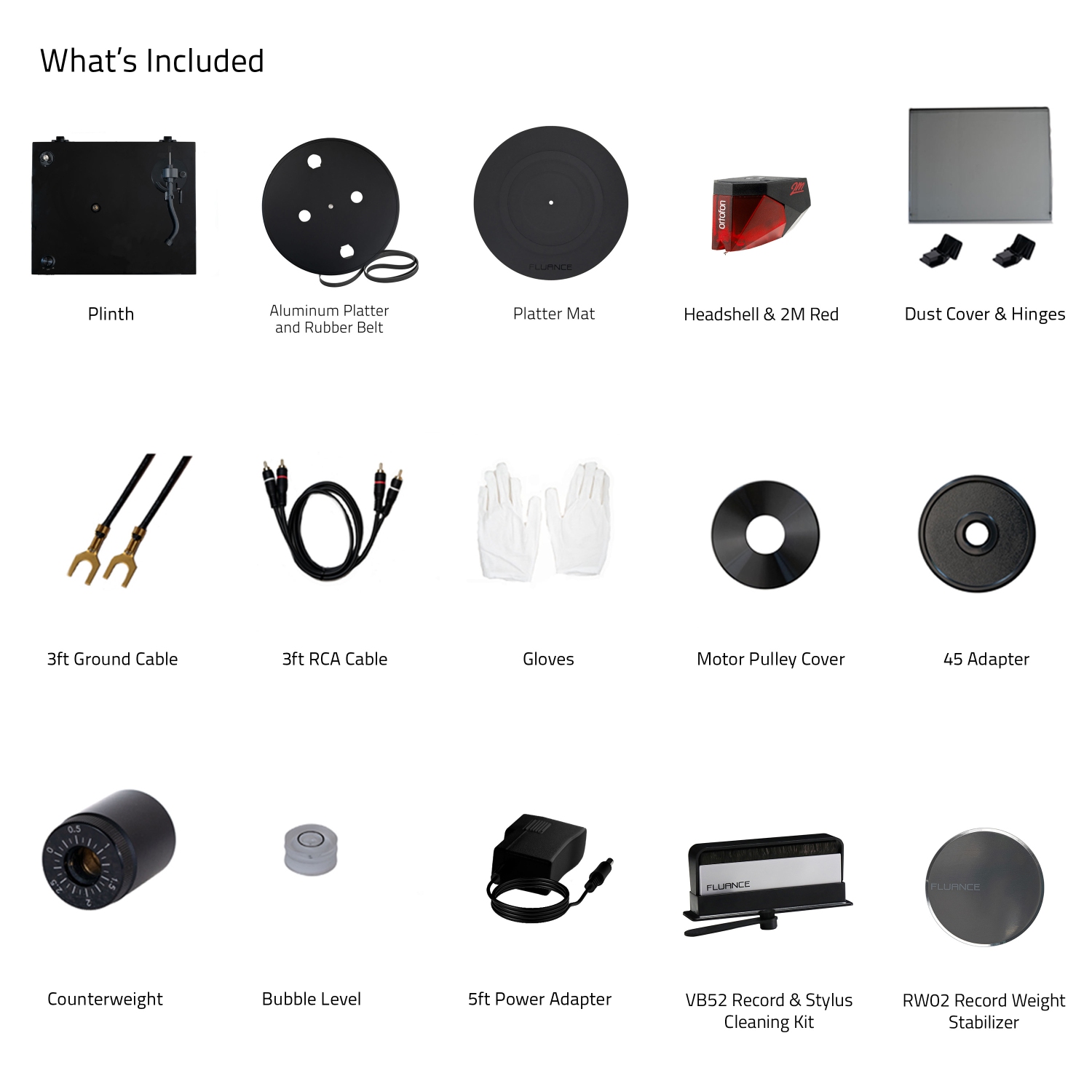 Fluance RT83 Reference Vinyl Turntable Record Player with Record Weight and Vinyl Cleaning Kit