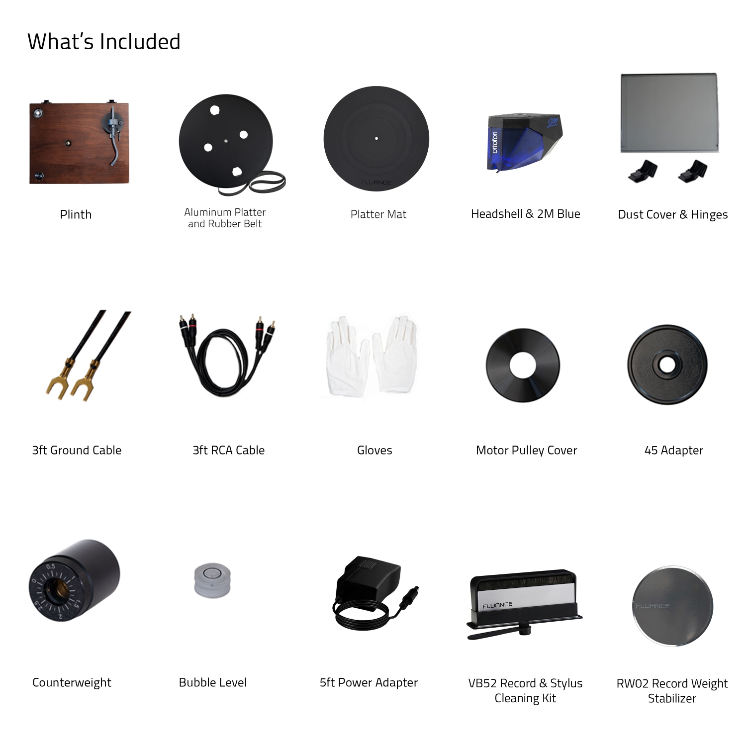 Fluance RT84 Reference Vinyl Turntable Record Player with Record Weight and Vinyl Cleaning Kit