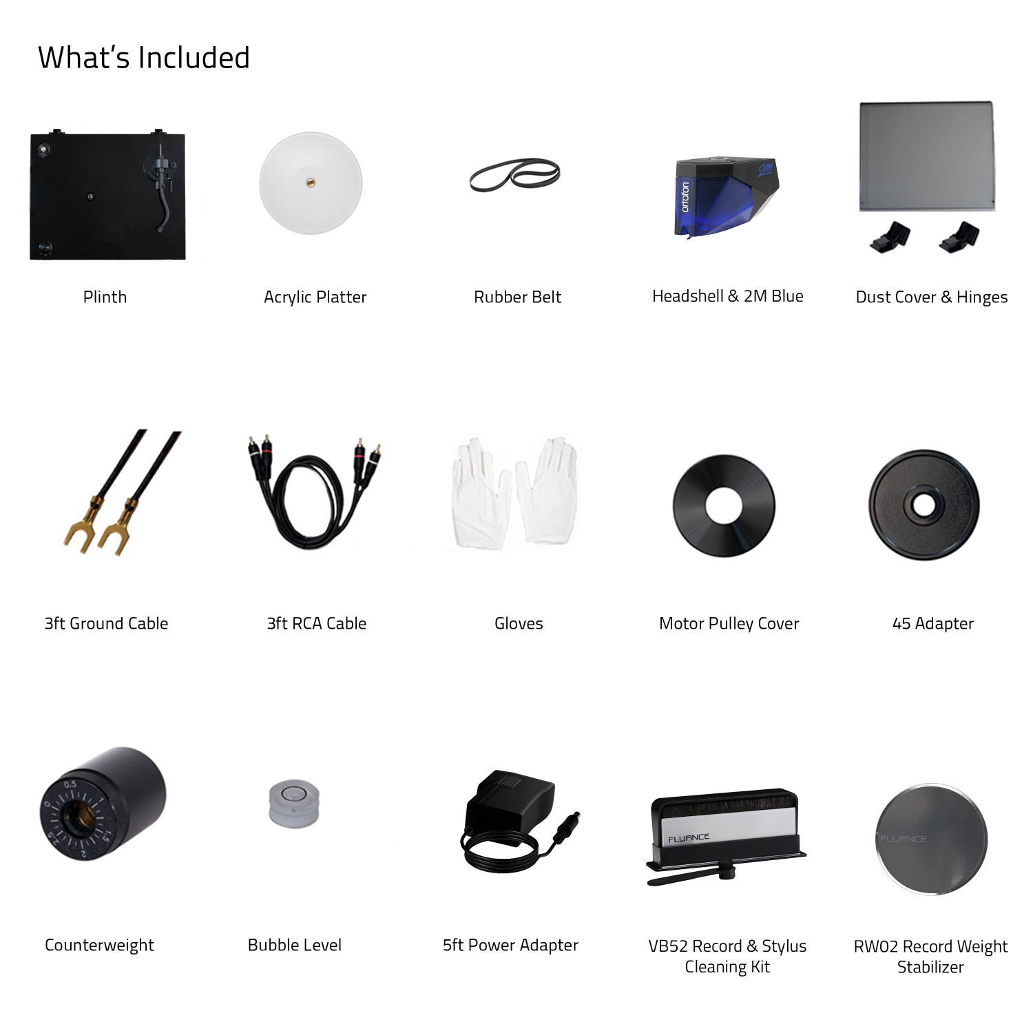 Fluance RT85 Reference Vinyl Turntable Record Player with Record Weight and Vinyl Cleaning Kit