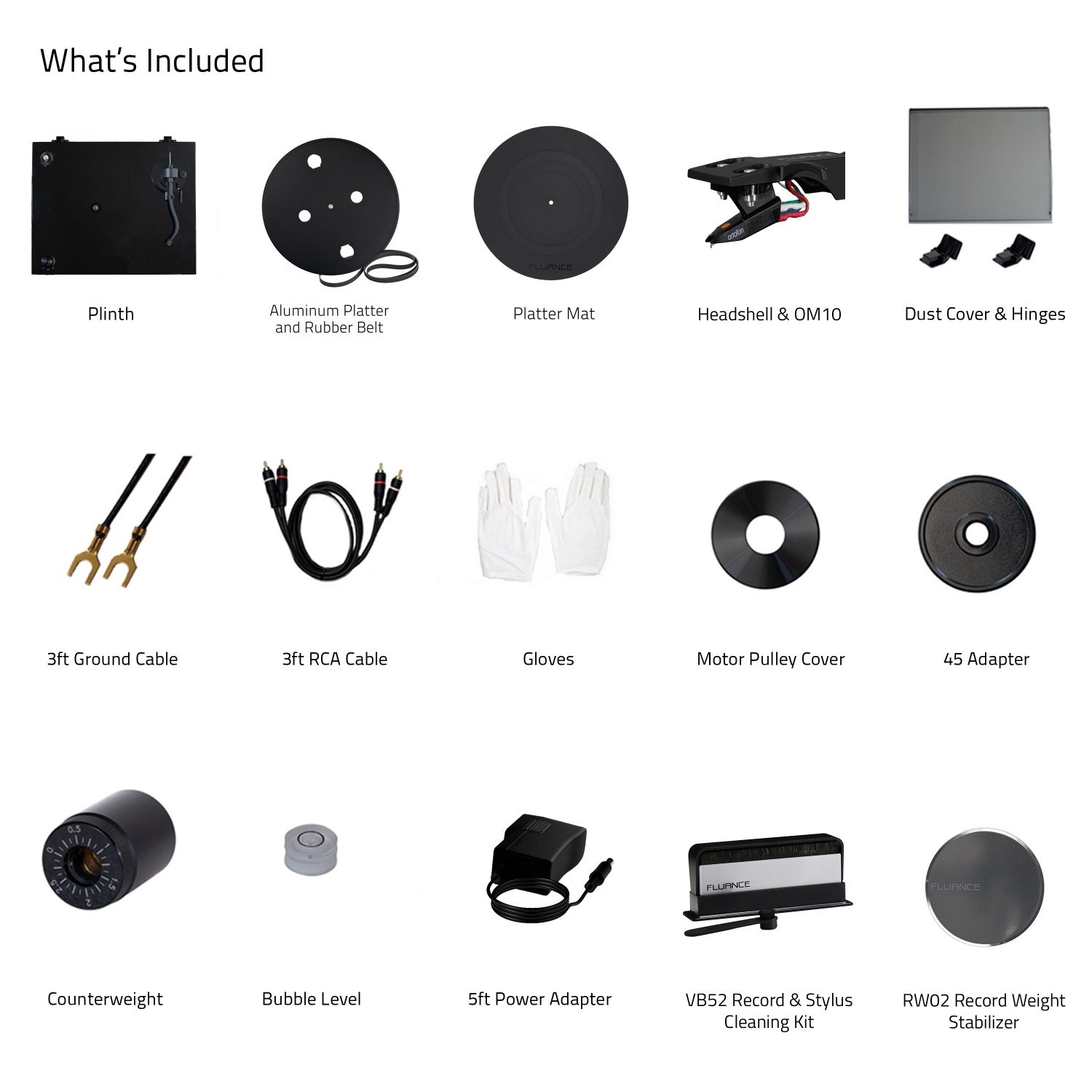 Fluance RT82 Reference Vinyl Turntable Record Player with Record Weight and Vinyl Cleaning Kit