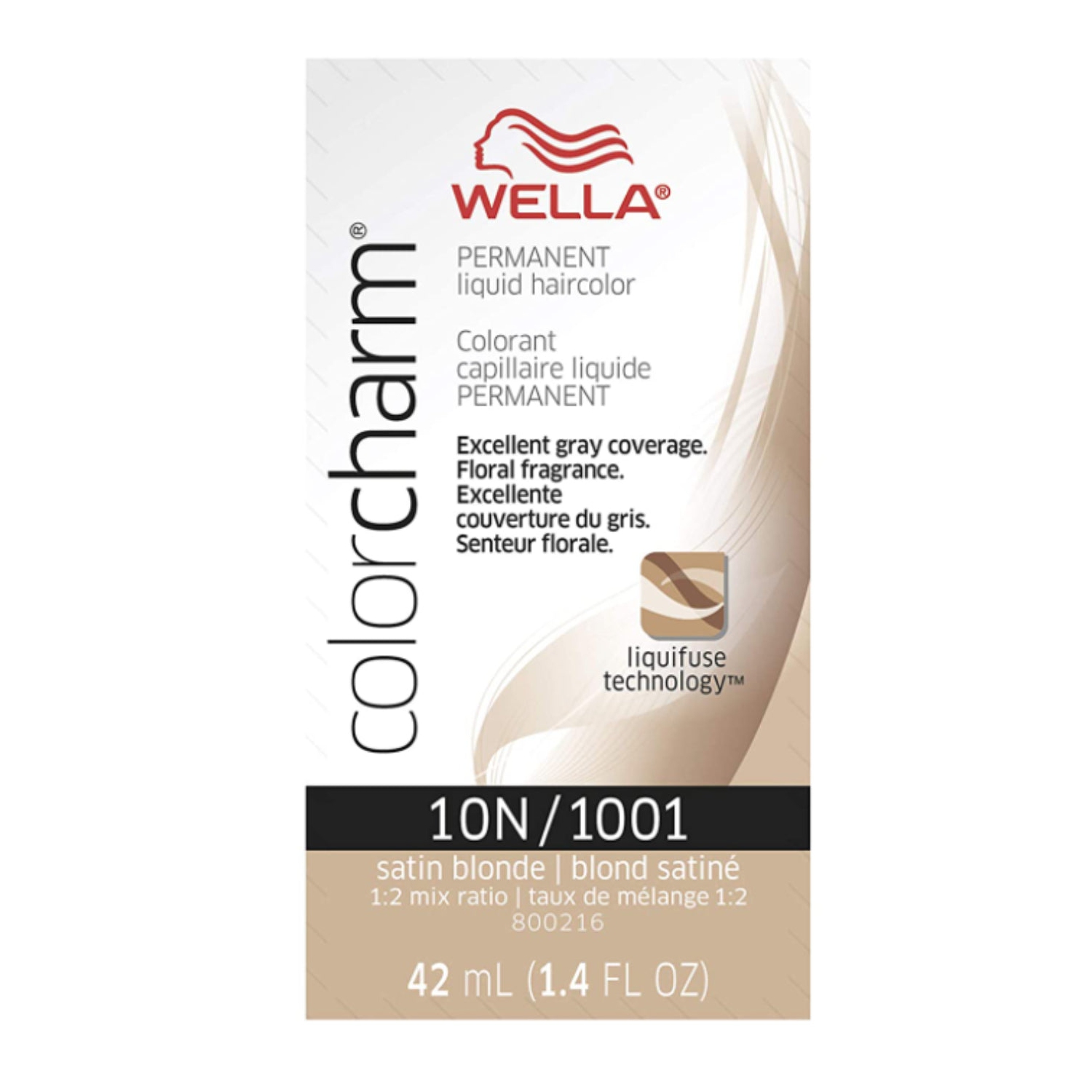 Wella ColorCharm Permanent Liquid Hair Color 10N/Satin Blonde, 42mL