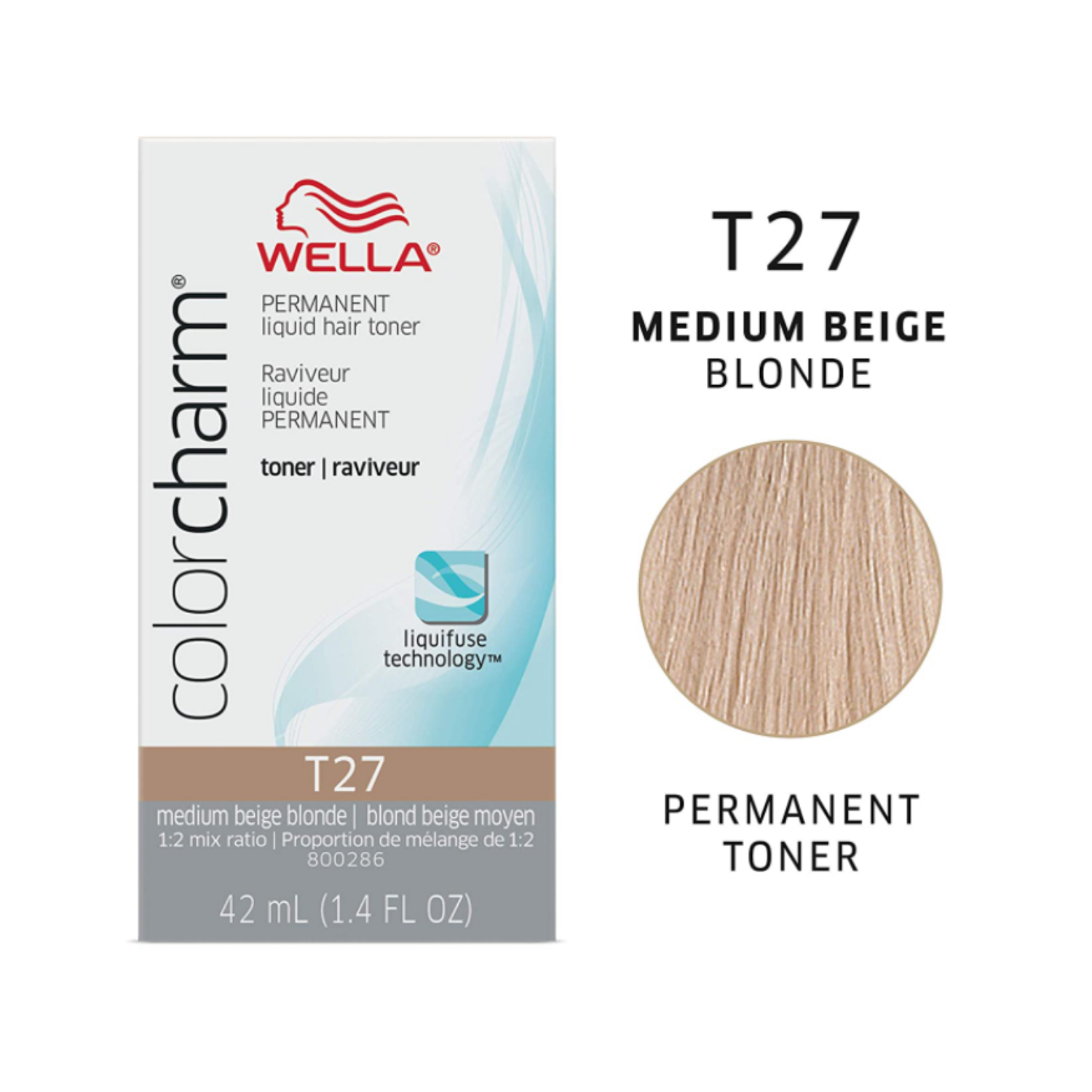 Wella ColorCharm – toner liquide permanent pour cheveux T27, 42 ml