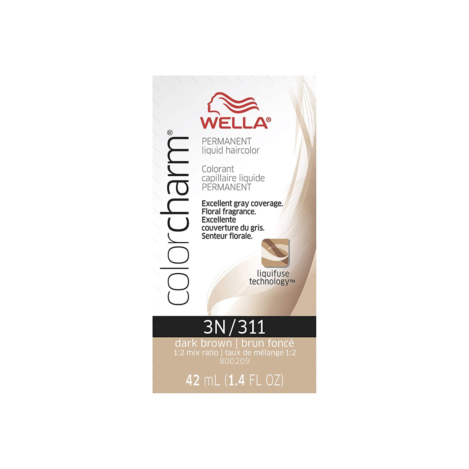 Wella ColorCharm Permanent Liquid Hair Color 3N/Dark Brown, 42mL