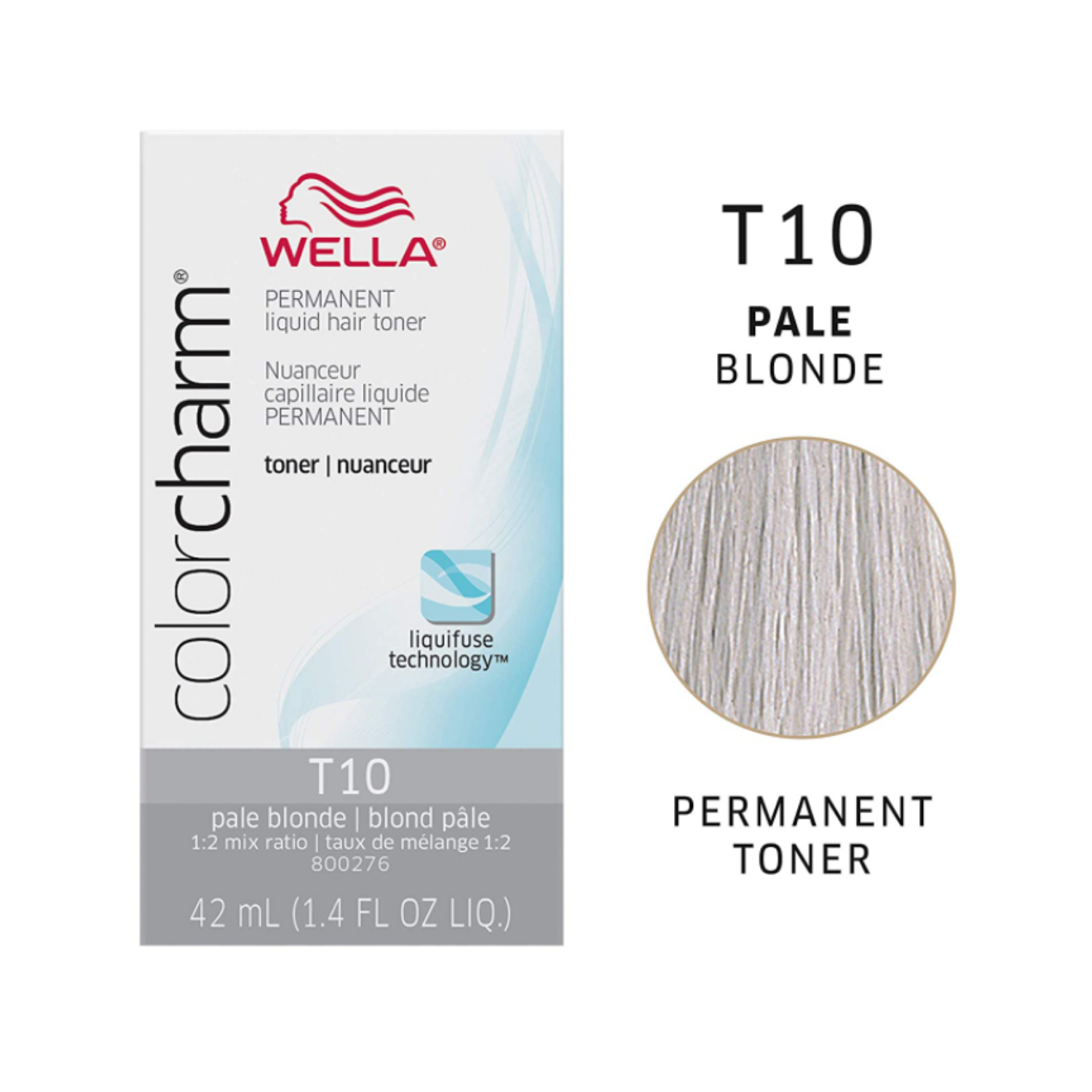 Wella ColorCharm Permanent Liquid Hair Toner T10, 42mL