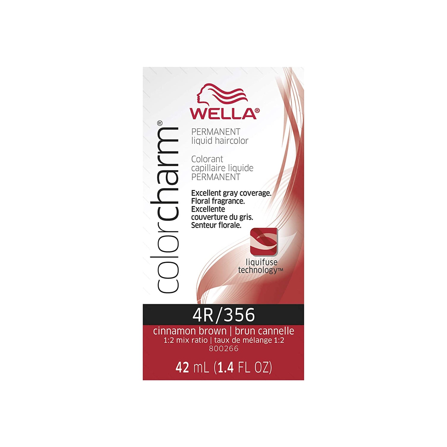 Wella ColorCharm Permanent Liquid Hair Color 4R/Cinnamon Brown, 42mL