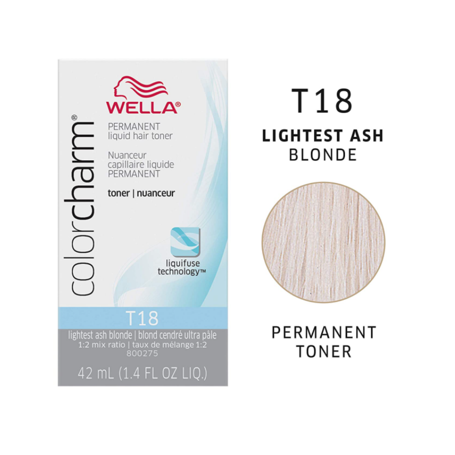 Wella ColorCharm Permanent Liquid Hair Toner T18, 42mL