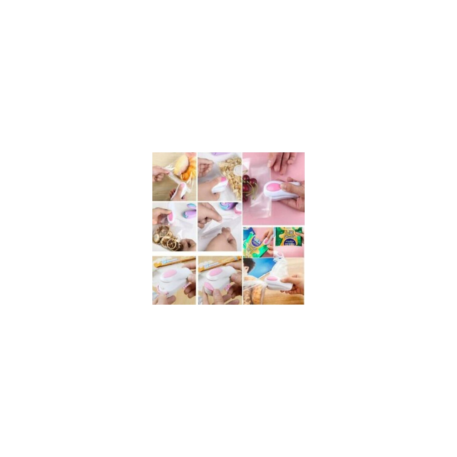 2Pcs Mini Hand Held Heat Sealer Sealing Machine Hand Pressure Heated Household