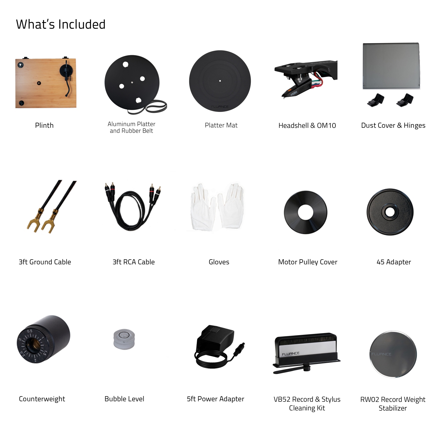 Fluance RT82 Reference Vinyl Turntable Record Player with Record Weight and Vinyl Cleaning Kit