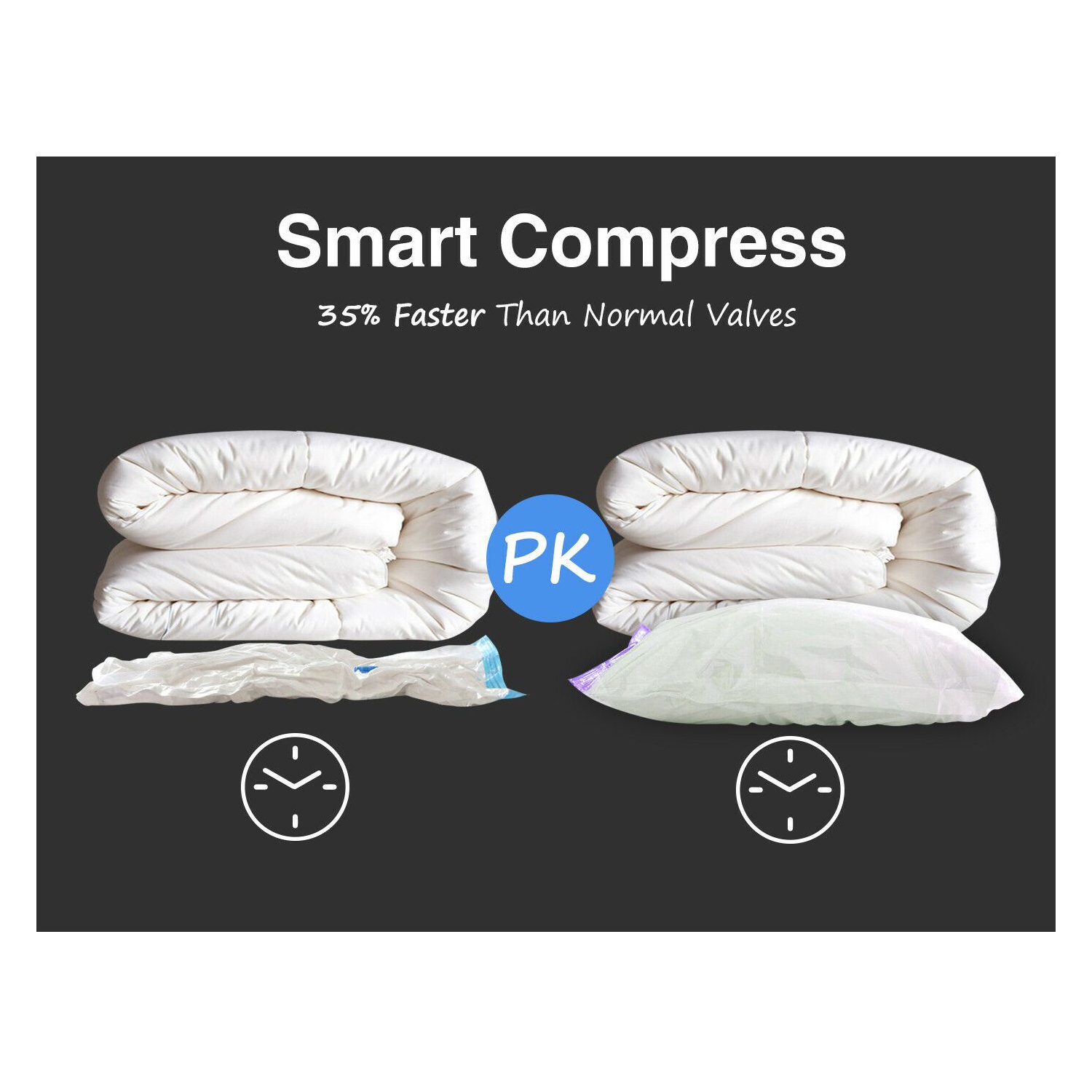 Sacs de rangement réutilisables de qualité supérieure ISTAR Économisez 80 % plus d’espace de rangement. Sacs étanches sous vide avec soupape à double