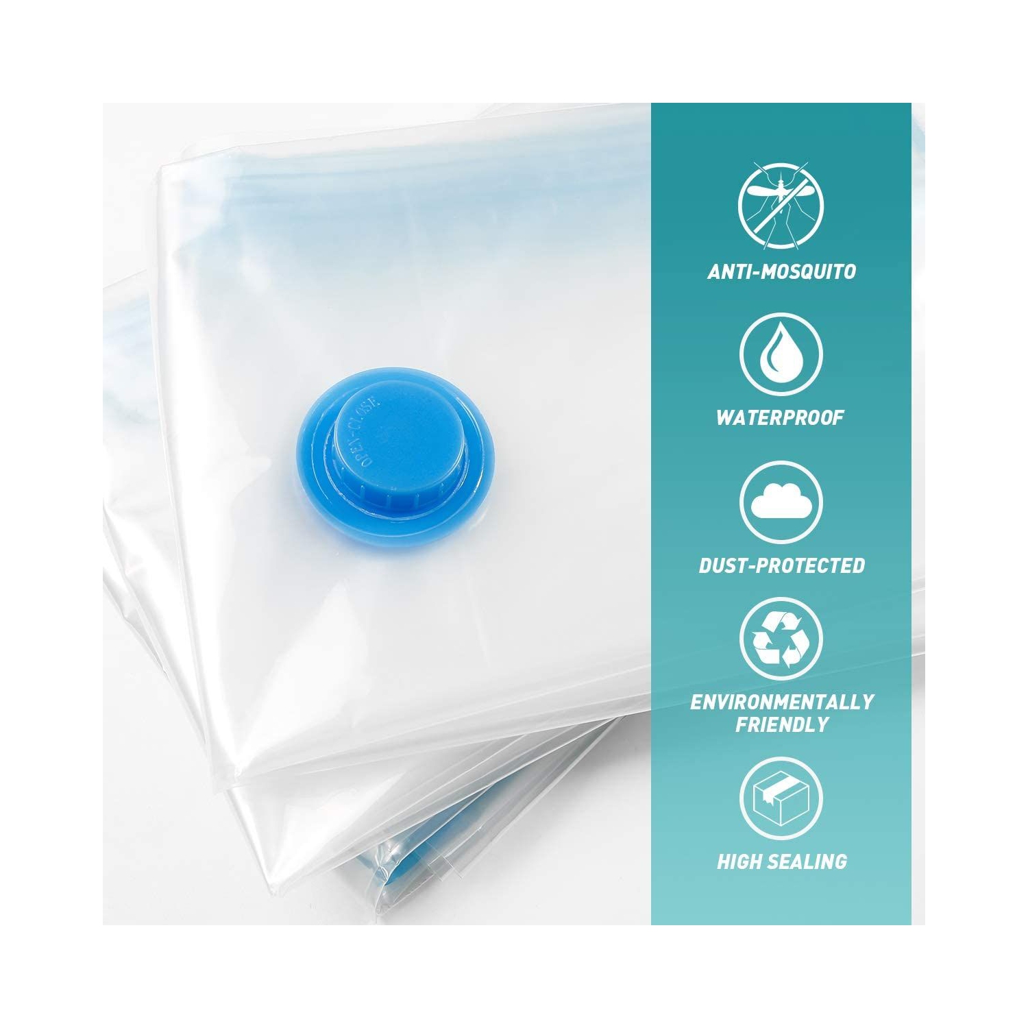 Sacs de rangement réutilisables de qualité supérieure ISTAR Économisez 80 % plus d’espace de rangement. Sacs étanches sous vide avec soupape à double