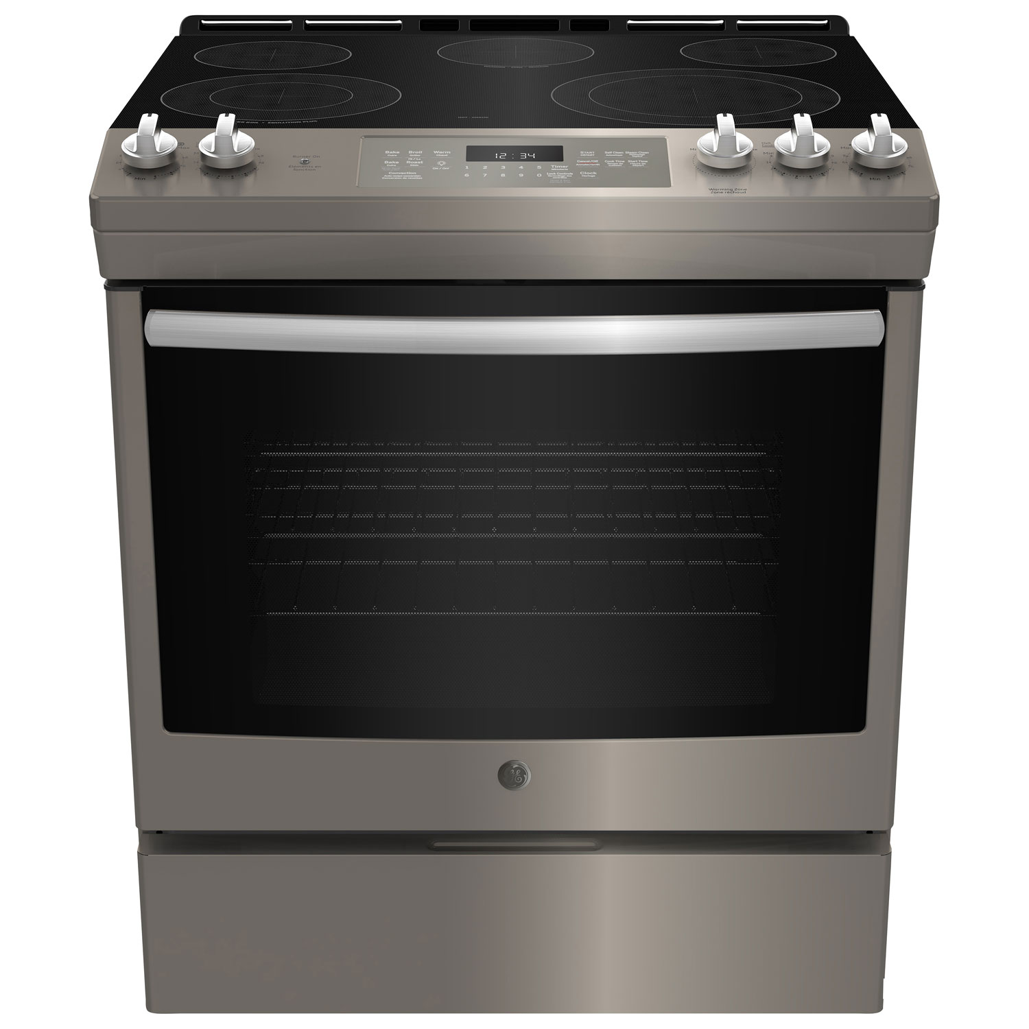 GE 30" 5.3 Cu. Ft. True Convection 5-Element Slide-In Electric Range - Slate