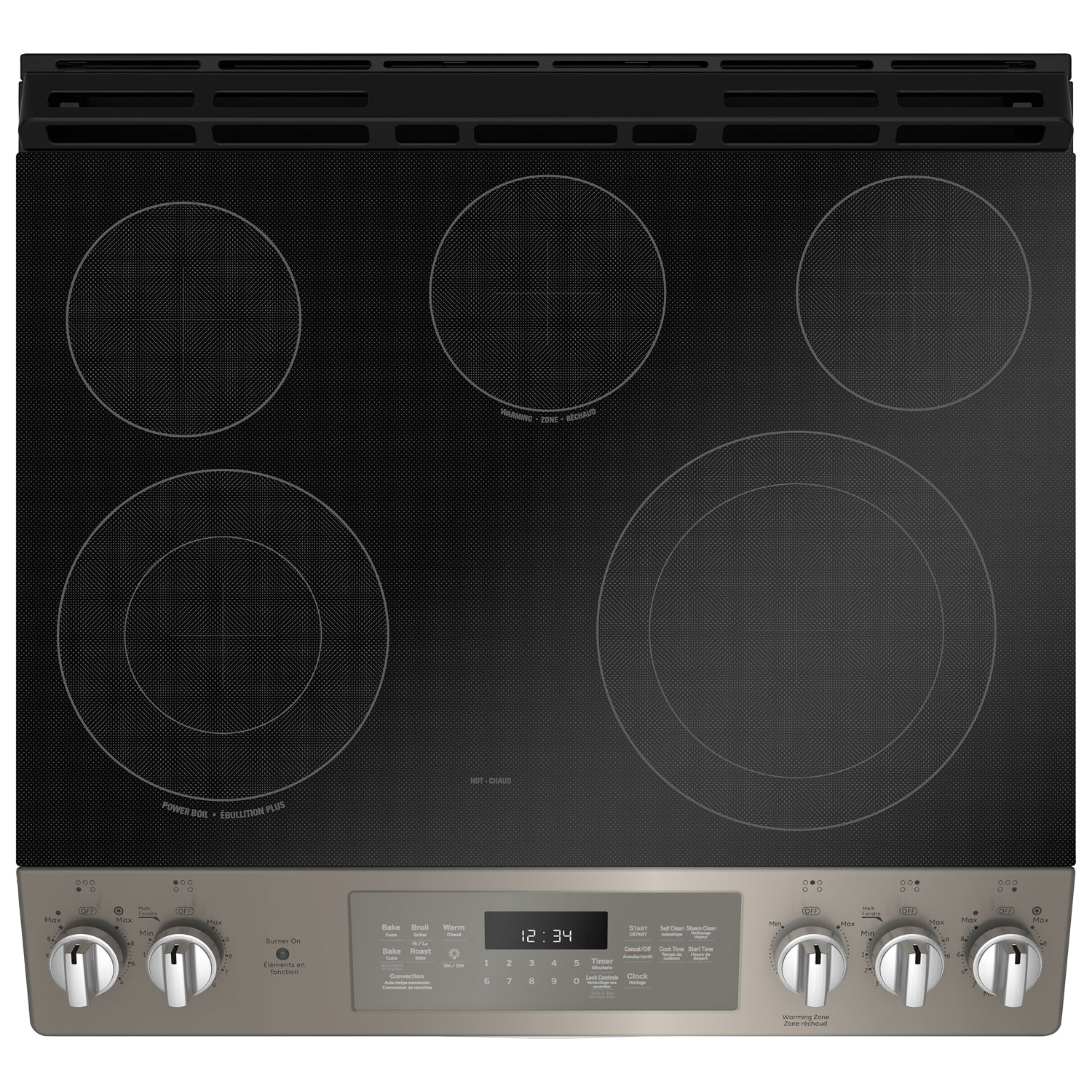 GE 30" 5.3 Cu. Ft. True Convection 5-Element Slide-In Electric Range - Slate