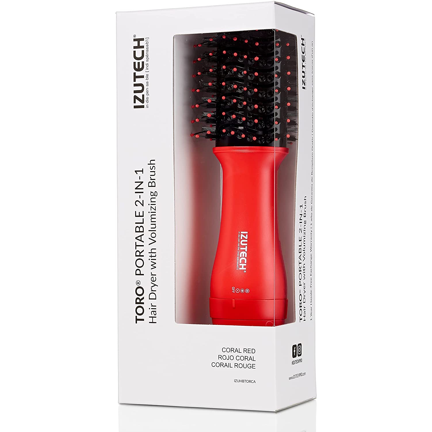 Izutech TORO Portable 2-IN-1 Hair Dryer with Volumizing Brush