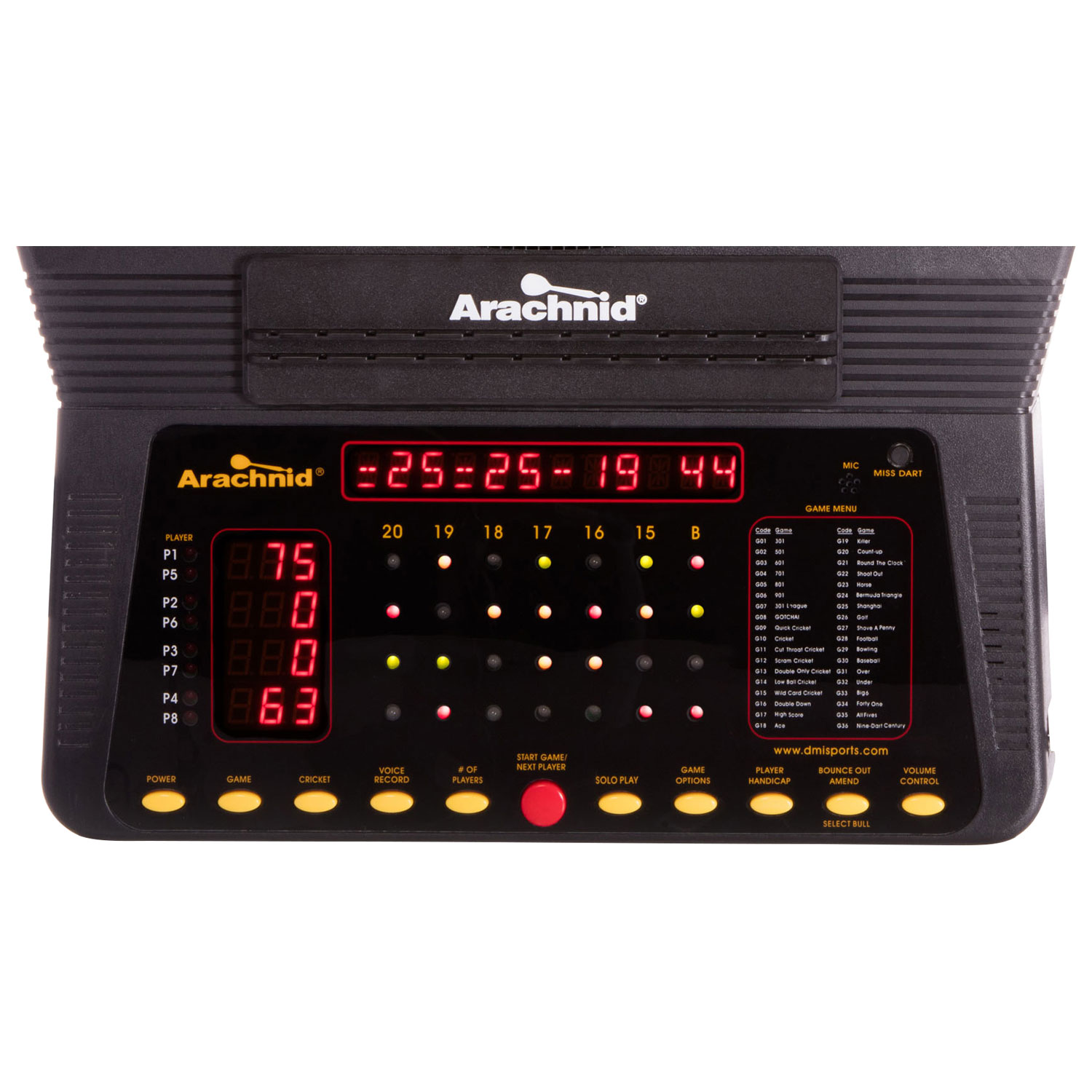 Cible de jeu de fléchettes électronique Cricket Pro 750 d'Arachnid