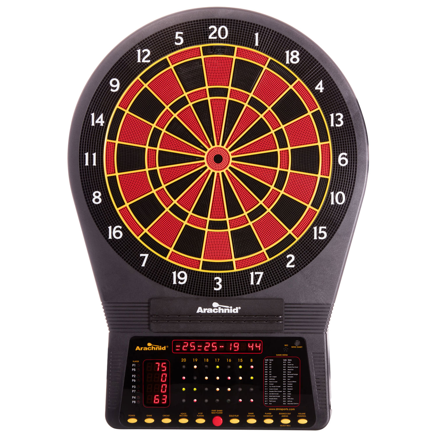 Cible de jeu de fléchettes électronique Cricket Pro 750 d'Arachnid
