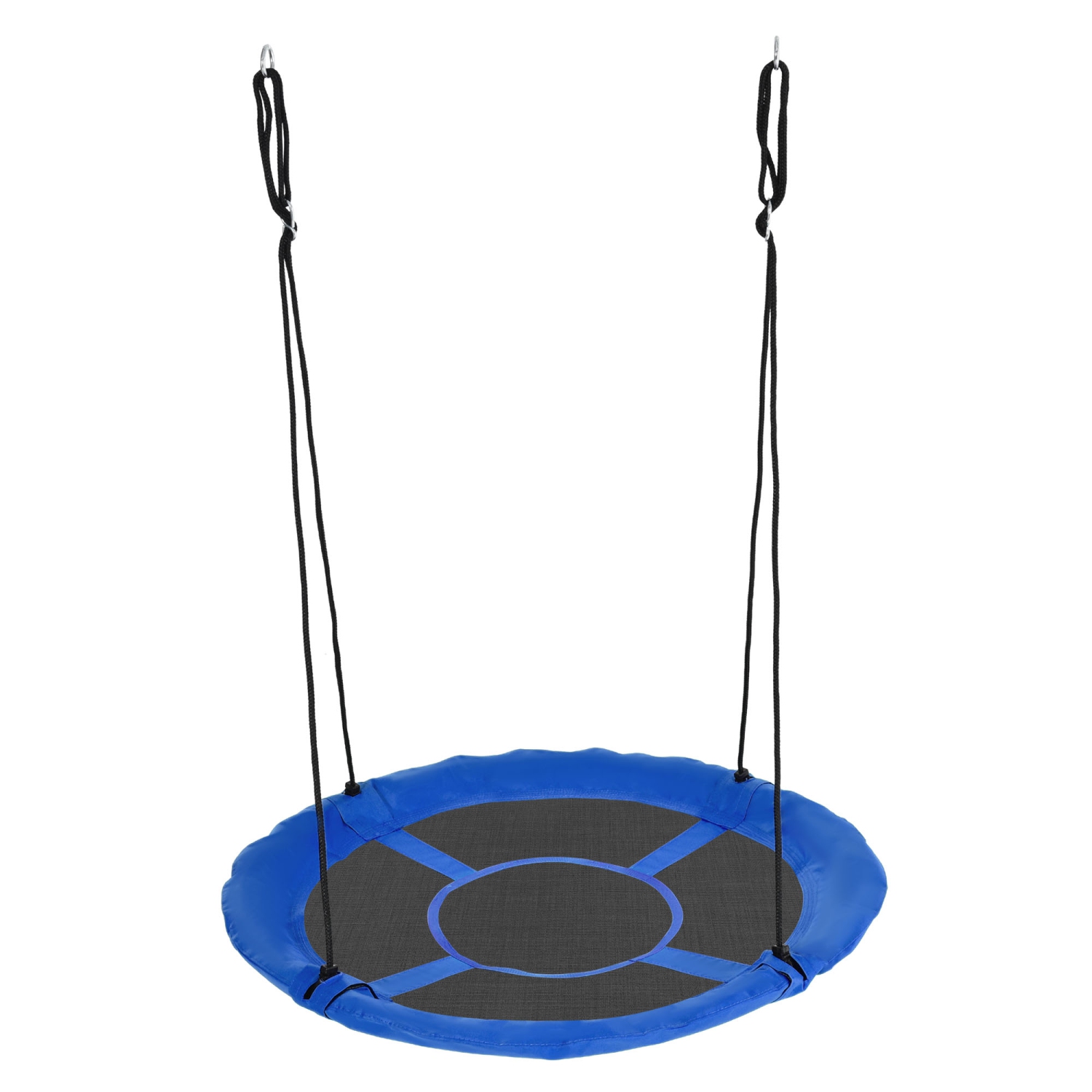 Outsunny 43.25" Saucer Swing Giant Hanging Tree Swing, Nest Web Rope Seat, Adjustable Hanging Ropes for Indoor Outdoor Children 3-12 Years Old, Blue