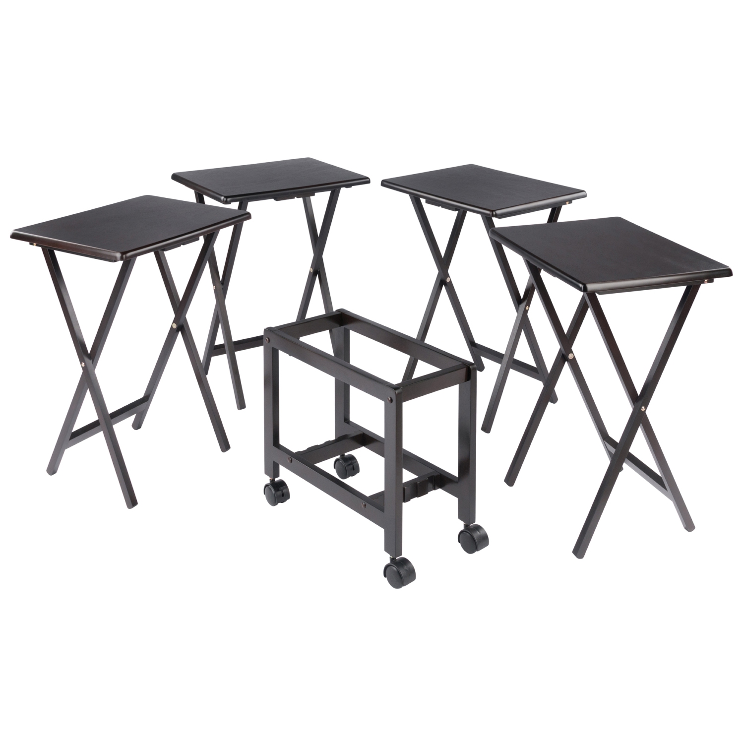 TarruBoutique Allen 5-Pc Snack Table Set, Coffee
