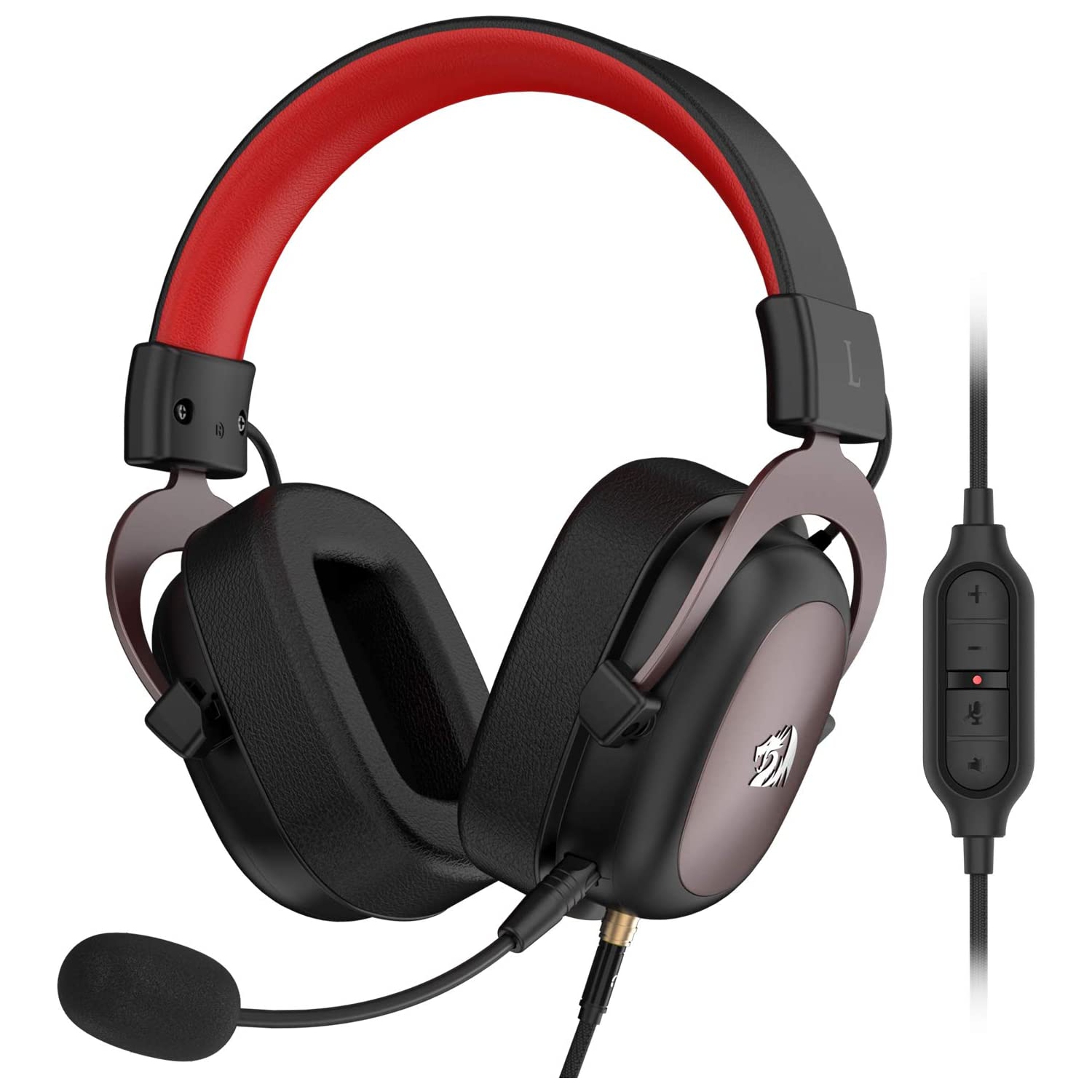 Redragon H510 Zeus Wired Gaming Headset - 7.1 Surround Sound - Memory Foam Ear Pads - 53MM Drivers - Detachable Microphone - Multi Platform Headphone - Works with PC/PS4 & Xbox One