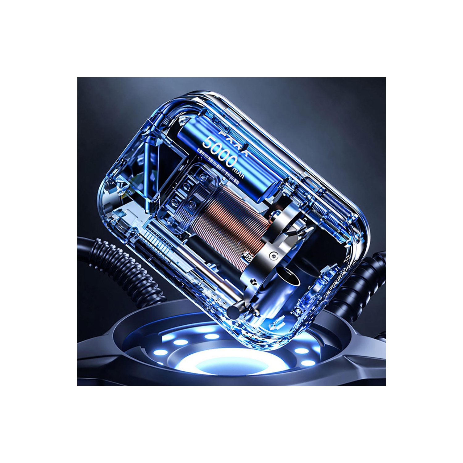 Affichage numérique et contrôle intelligent de la pompe à air électrique portable avec batterie rechargeable de 5 000 mAh, en 4 unités