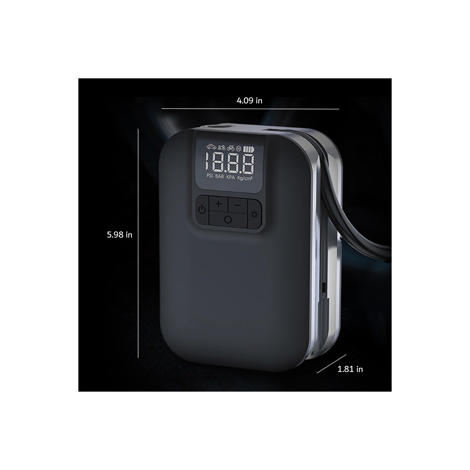 Affichage numérique et contrôle intelligent de la pompe à air électrique portable avec batterie rechargeable de 5 000 mAh, en 4 unités